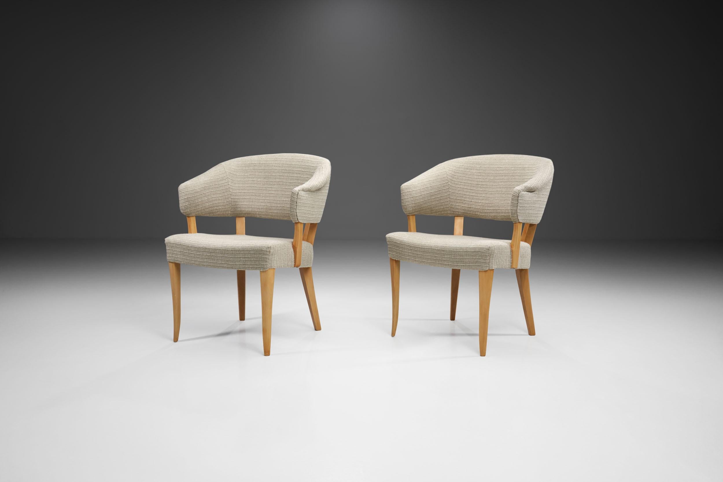 Mid-Century Modern “Lata Greven” Pair of Armchairs by Carl Malmsten for AB OH Sjögren, Sweden, 1953