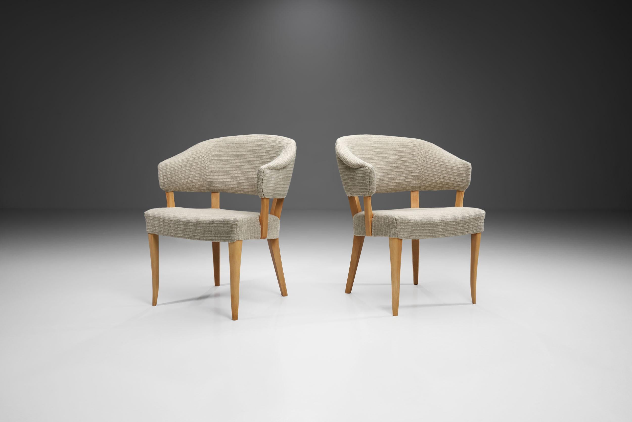 Swedish “Lata Greven” Pair of Armchairs by Carl Malmsten for AB OH Sjögren, Sweden, 1953
