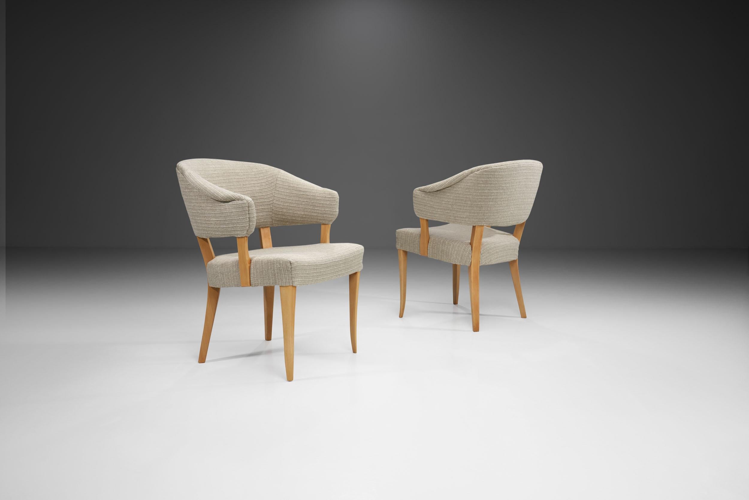 “Lata Greven” Pair of Armchairs by Carl Malmsten for AB OH Sjögren, Sweden, 1953 In Good Condition In Utrecht, NL