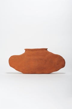 Organic Shape, Plain Terracotta Ceramic Large Vase by Willem Van Hooff