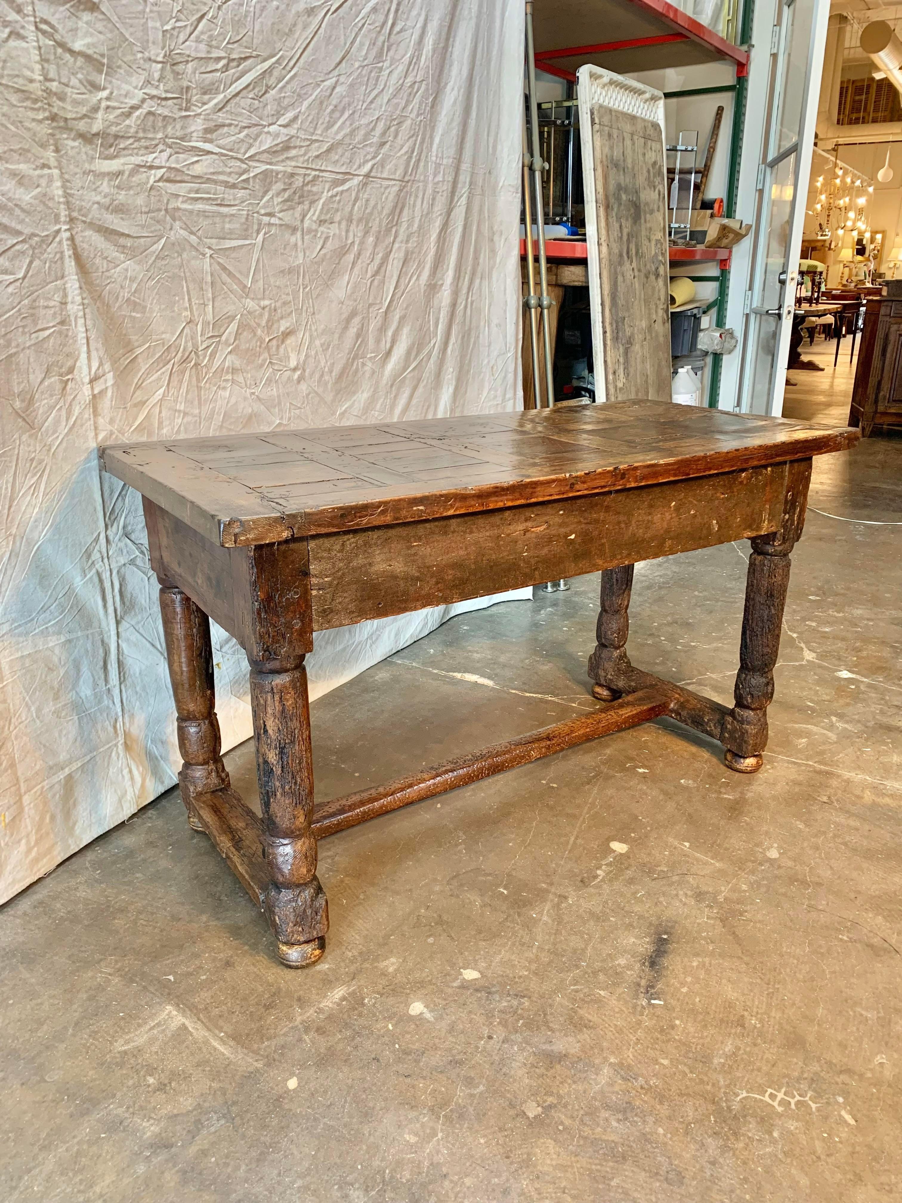 Found in the South of France this Late 1600s French Oak Table features a 14.75