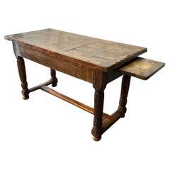 Late 1600s French Oak Table with Pullout Extension