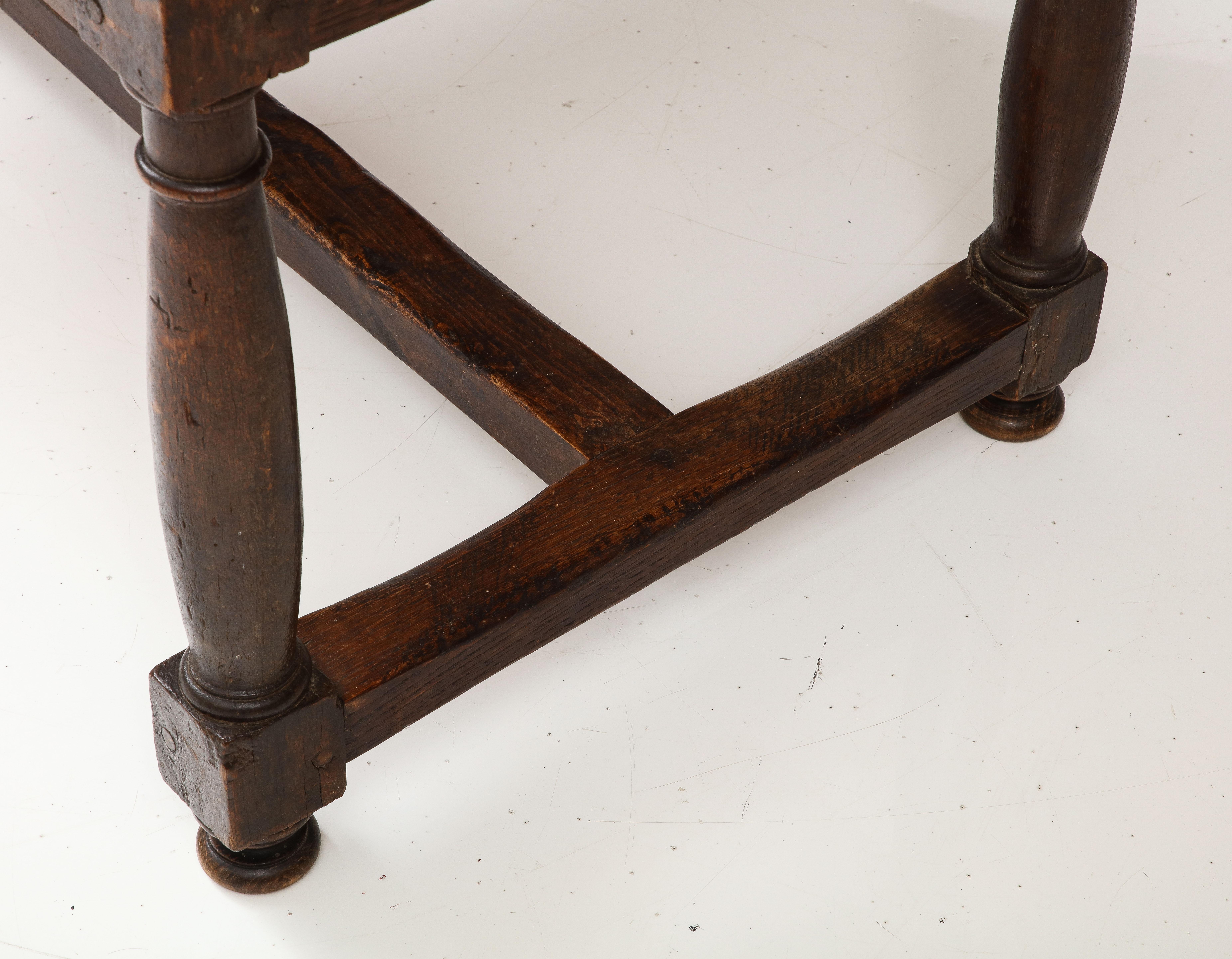 Late 16th C. Spanish Walnut Table with Iron Pulls & Drawers For Sale 7