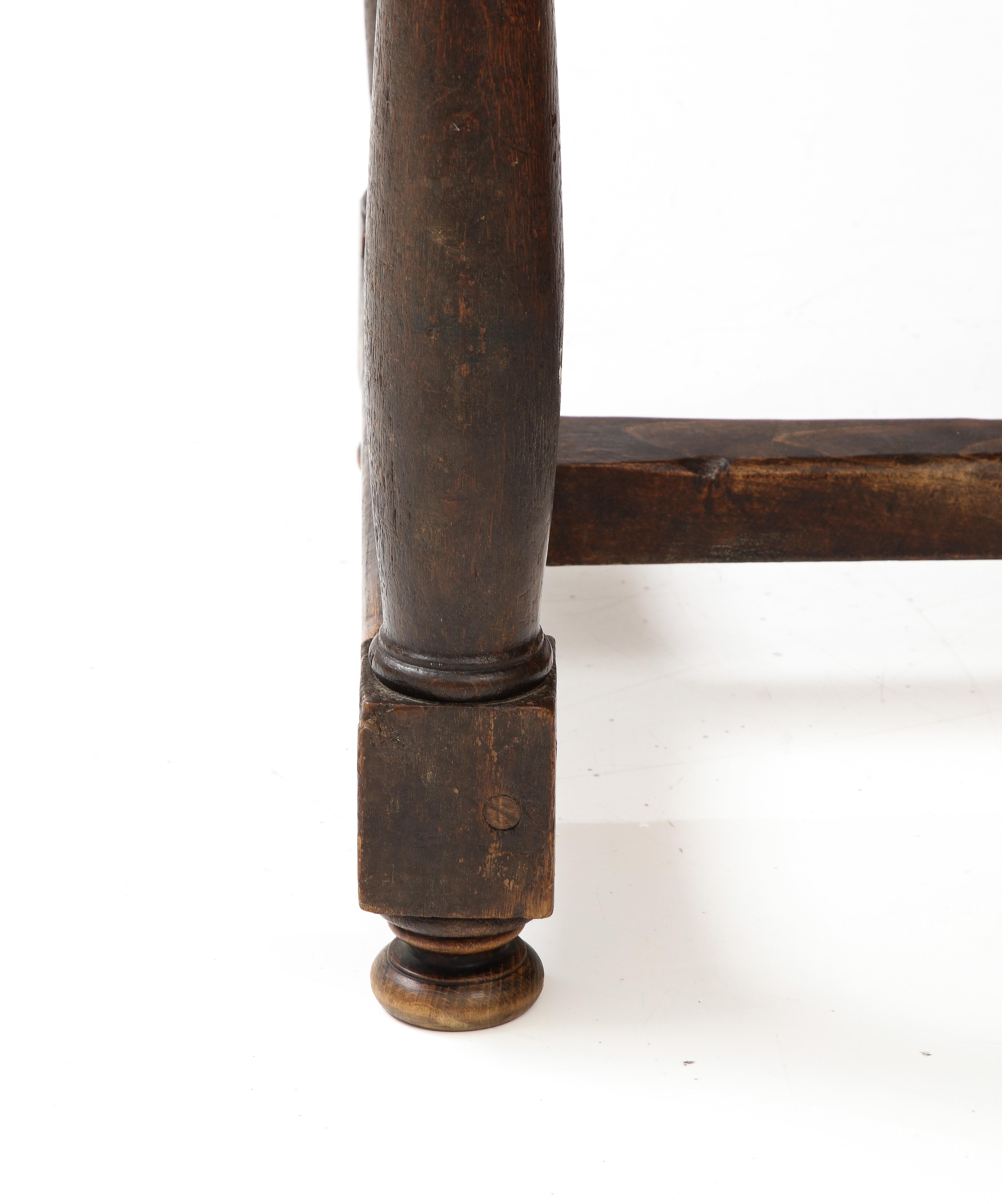 18th Century and Earlier Late 16th C. Spanish Walnut Table with Iron Pulls & Drawers For Sale