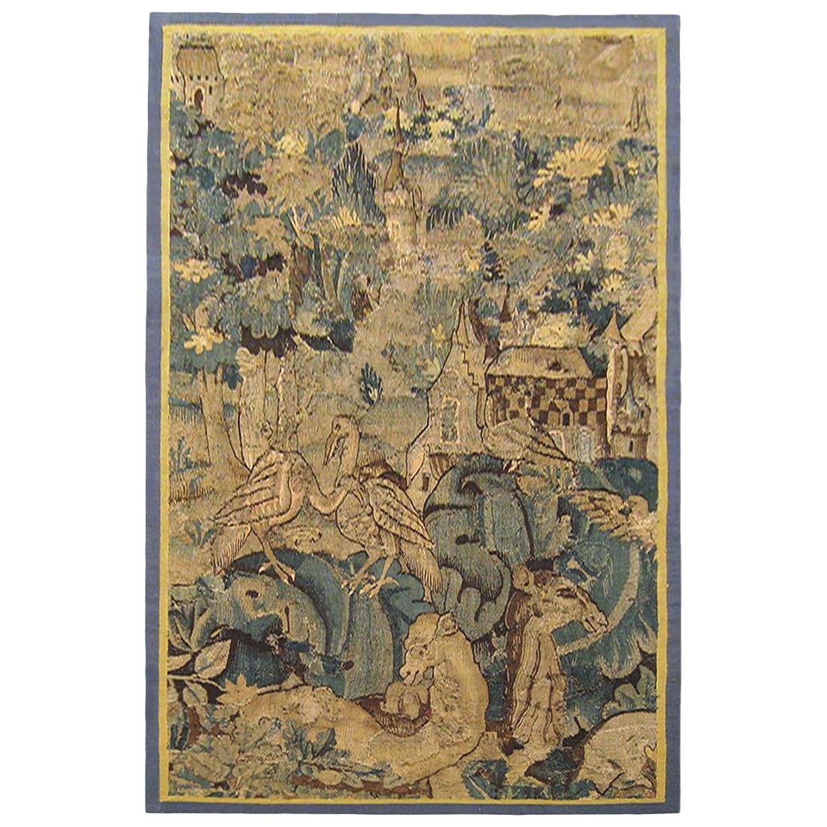 Flemish Verdure Tapestry, by Marche, with Feuilles De Choux Design