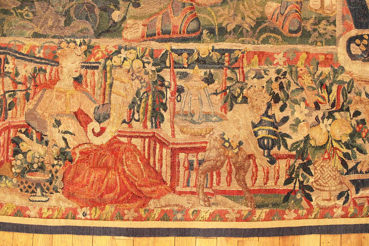 Late 16th Century Brussels Historical Tapestry, w/ Warriors Gathered in a Forest For Sale 8