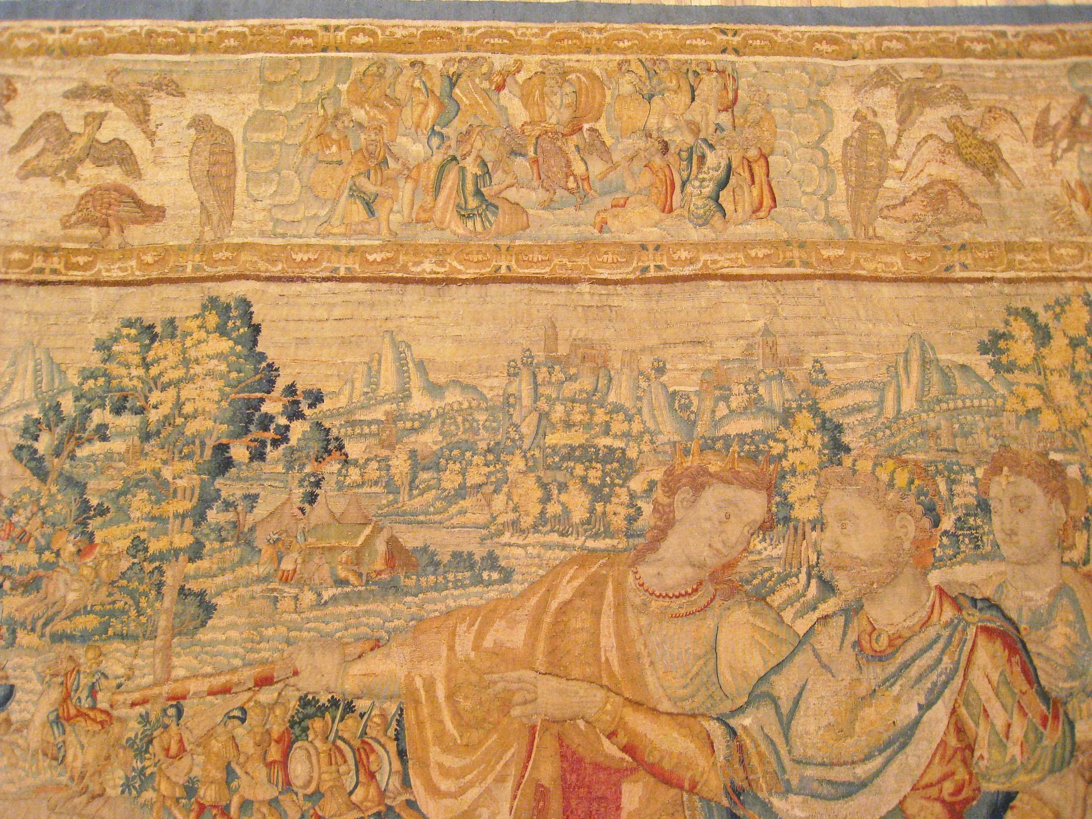 Historischer Brüsseler Wandteppich des späten 16. Jahrhunderts mit römischem General Scipio (Wolle) im Angebot