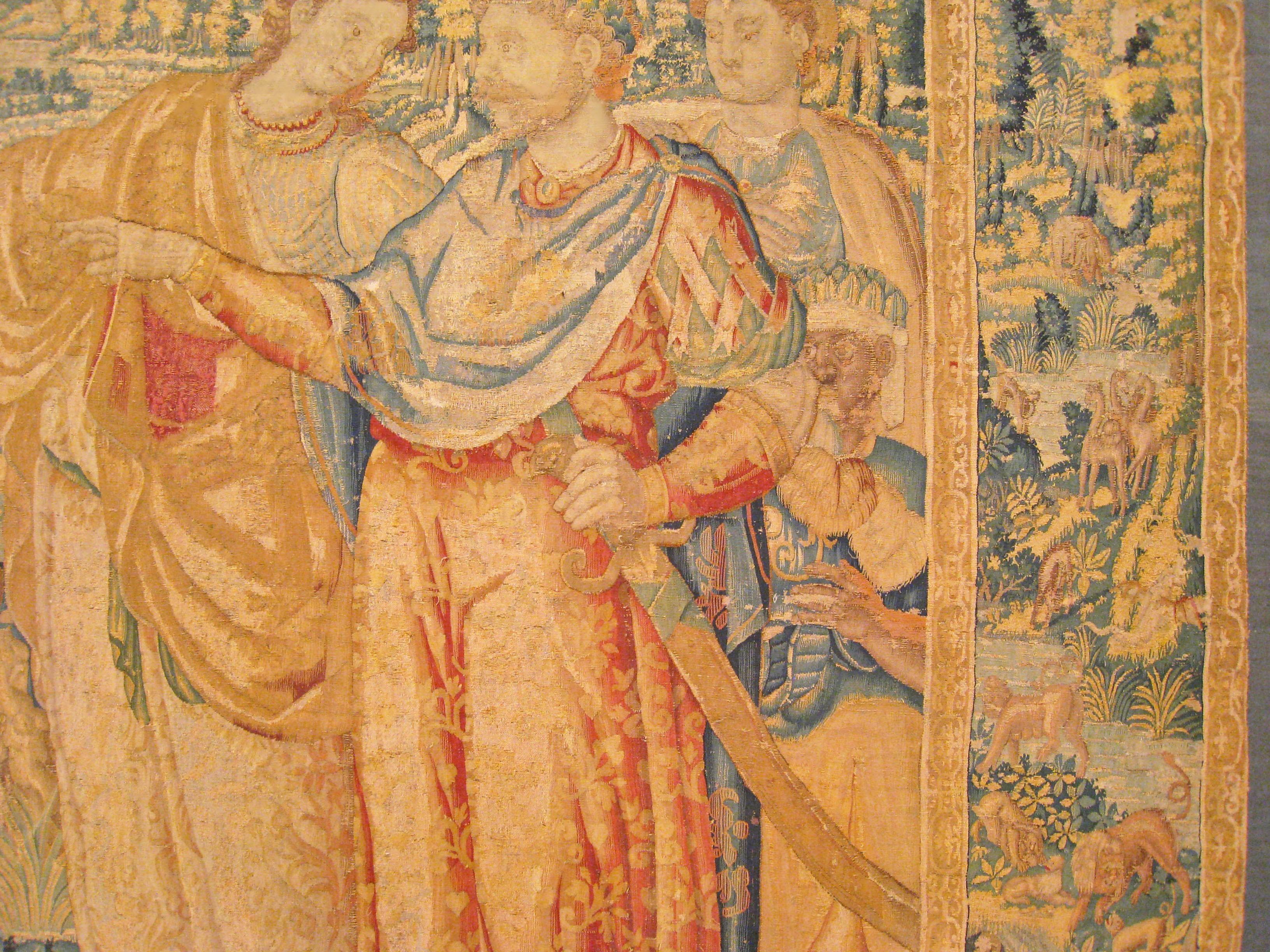 Historischer Brüsseler Wandteppich des späten 16. Jahrhunderts mit römischem General Scipio im Angebot 1