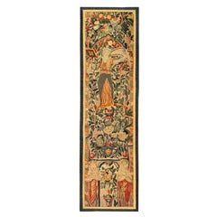Late 16th Century Brussels Mythological Tapestry Panel, Vertical, Women & Flower