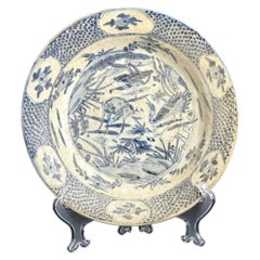 Late 16th Century, Chinese Ming Dynasty Blue and White Charger, Wanli Period