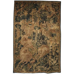 Late 16th Century Flemish Game Park Tapestry with Unicorn, Stag, and Boar