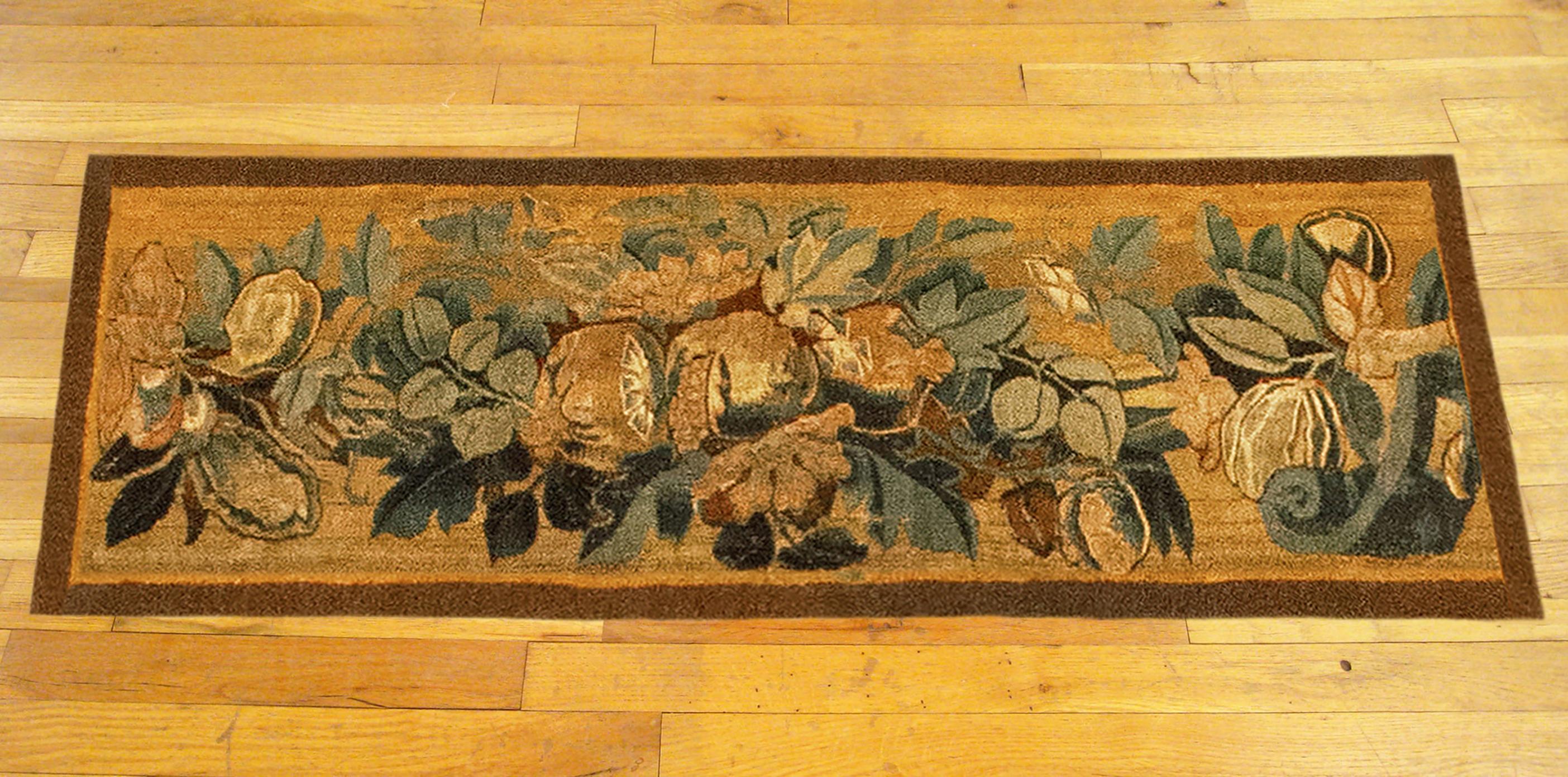 A 16th Century Brussels Historical Tapestry panel. This horizontally oriented decorative tapestry panel depicts a scrolling foliate design, with a variety of fruiting and flowering elements being envisioned. The central area is enclosed within a