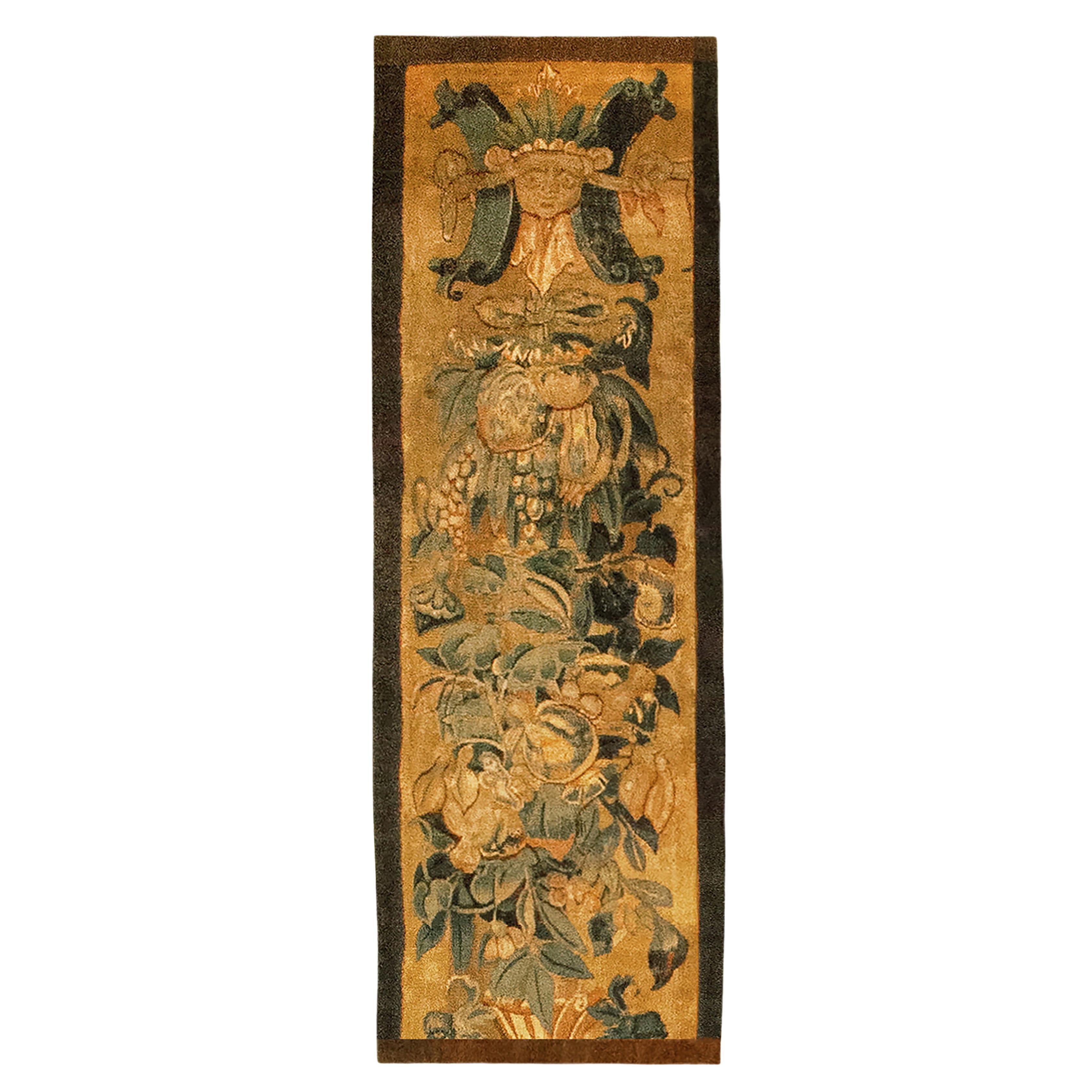 Historische flämische Wandteppichplatte des späten 16. Jahrhunderts, vertikal orientiert, geblümt