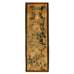 Antique Late 16th Century Flemish Historical Tapestry Panel, Vertically Oriented, Floral