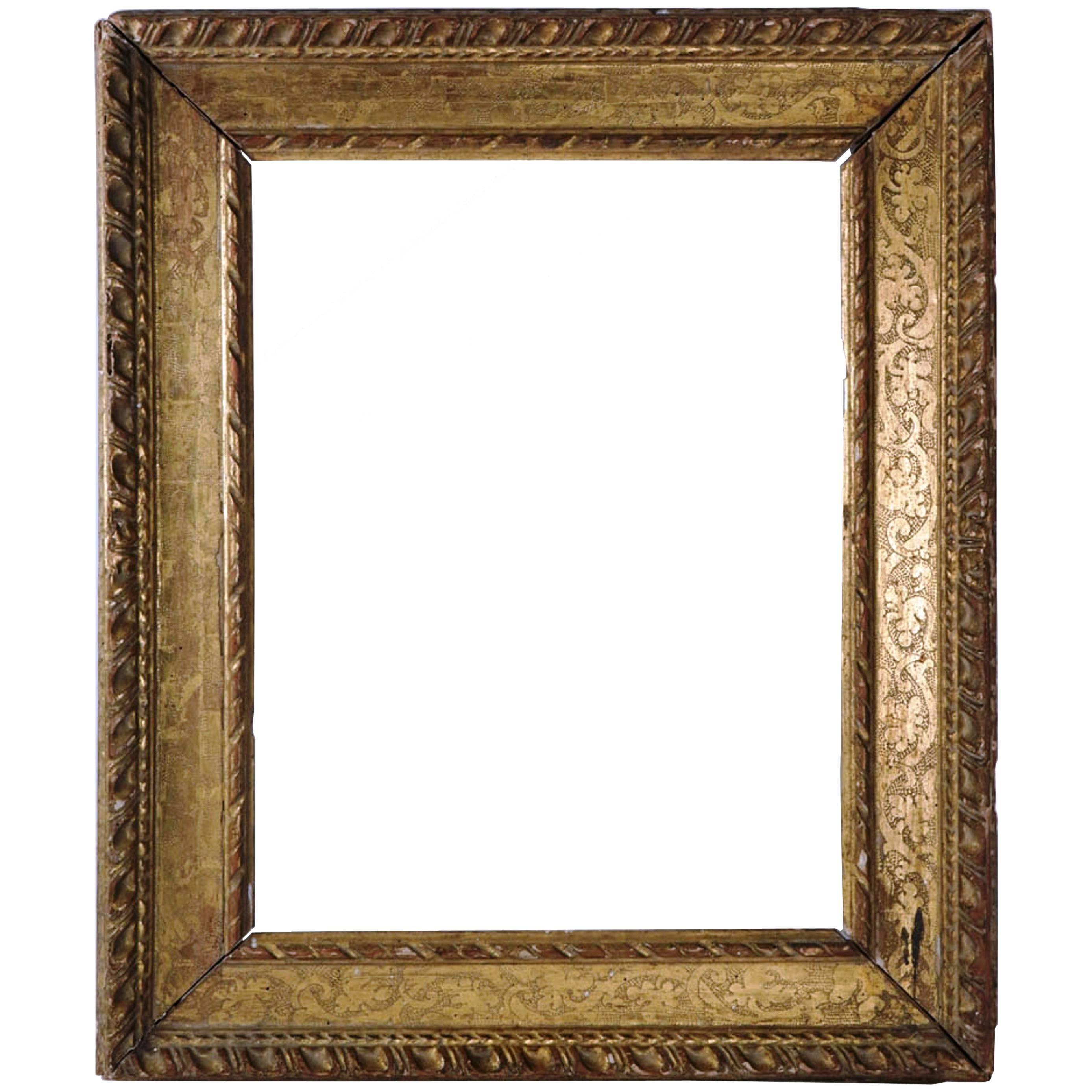Late 16th Century Frame Mounted as Mirror, Carved Giltwood, Italy, 1580s