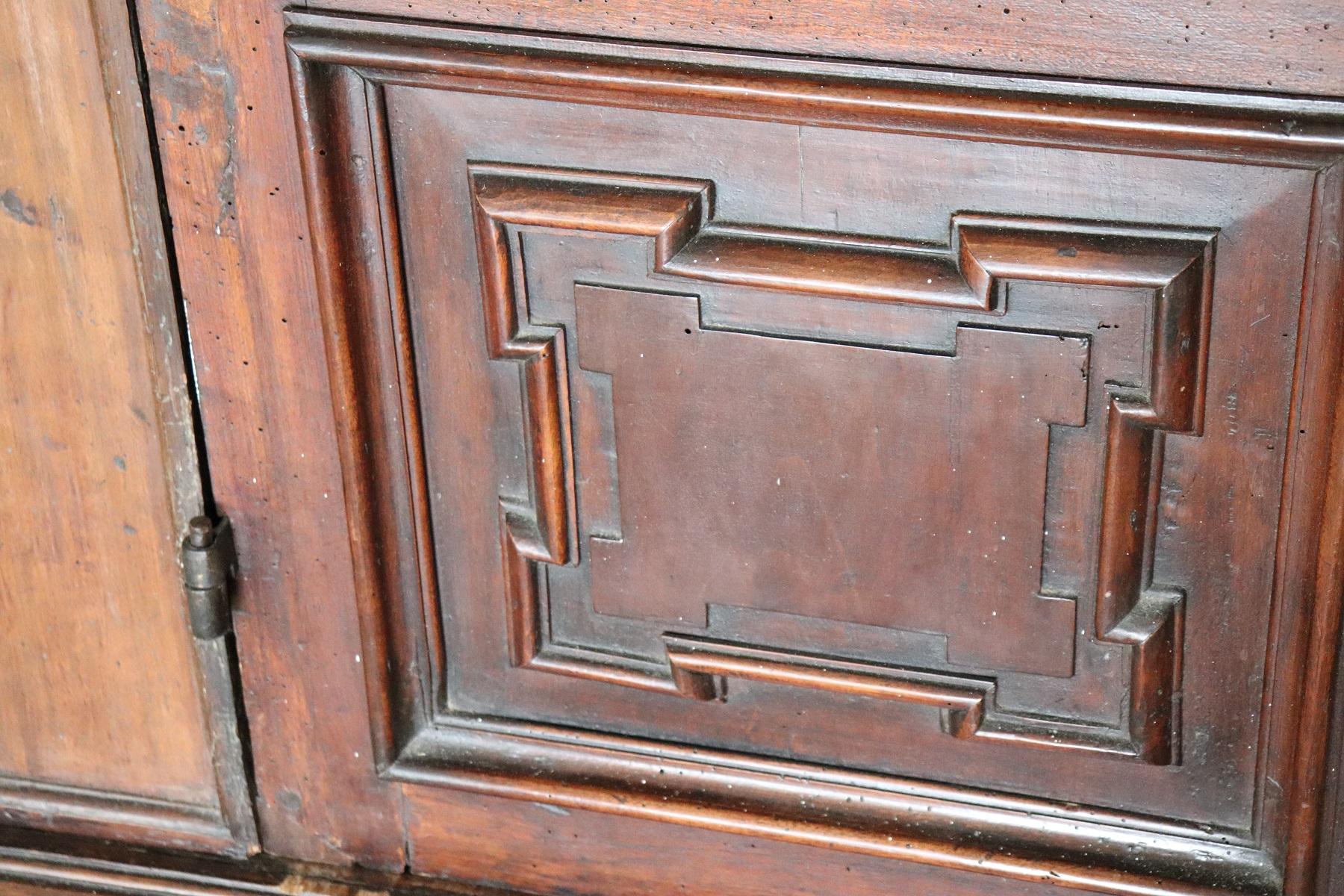 Late 16th Century Italian Louis XIV Hand Carved Walnut Wardrobe or Armoire 9