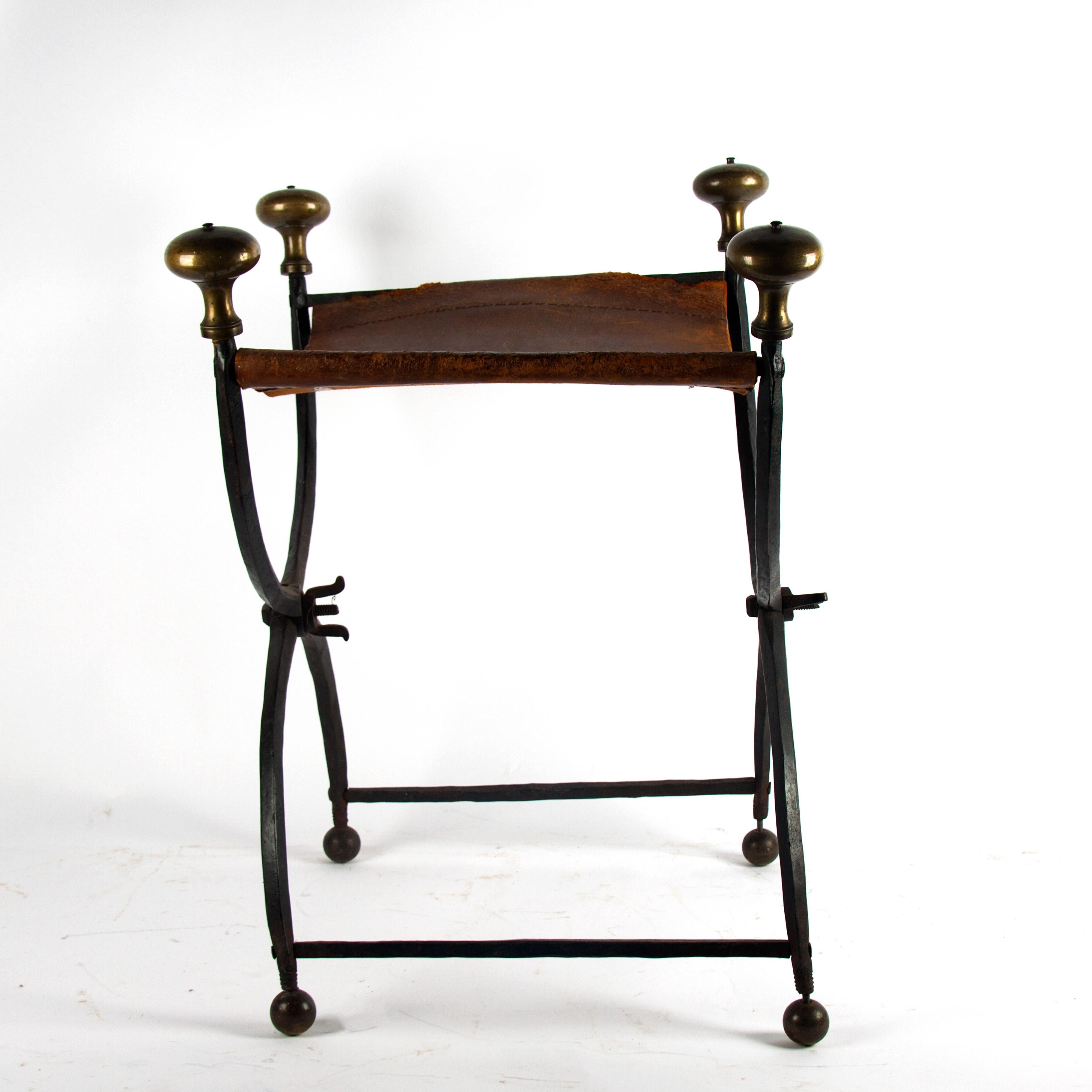 French 2nd half 16th century Renaissance stool
Wrought iron.
 