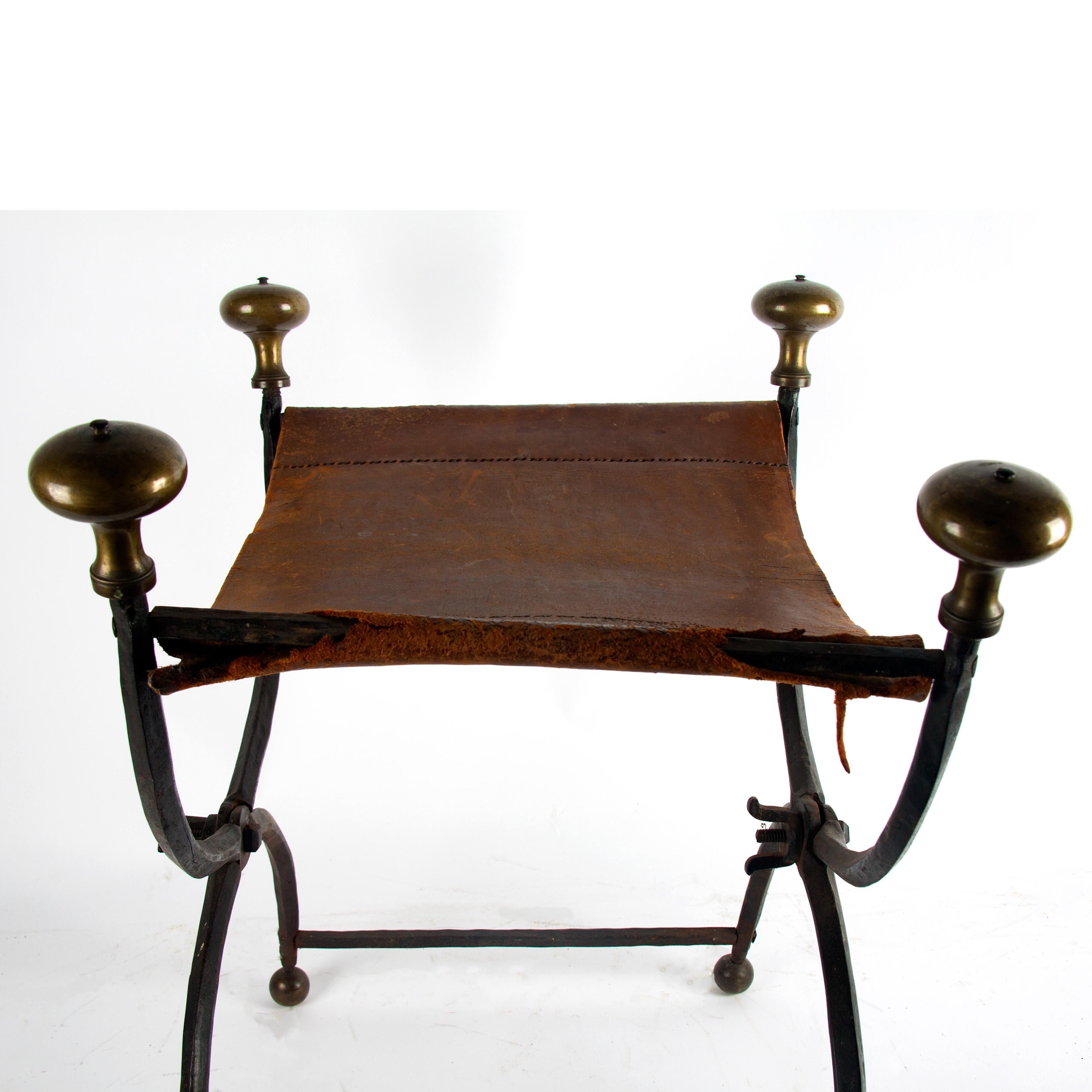 18th Century and Earlier Late 16th Century Renaissance Wrought Iron Stool