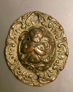 Late 16th Early 17th Century Italian Bronze Horse Bit Boss with Putto