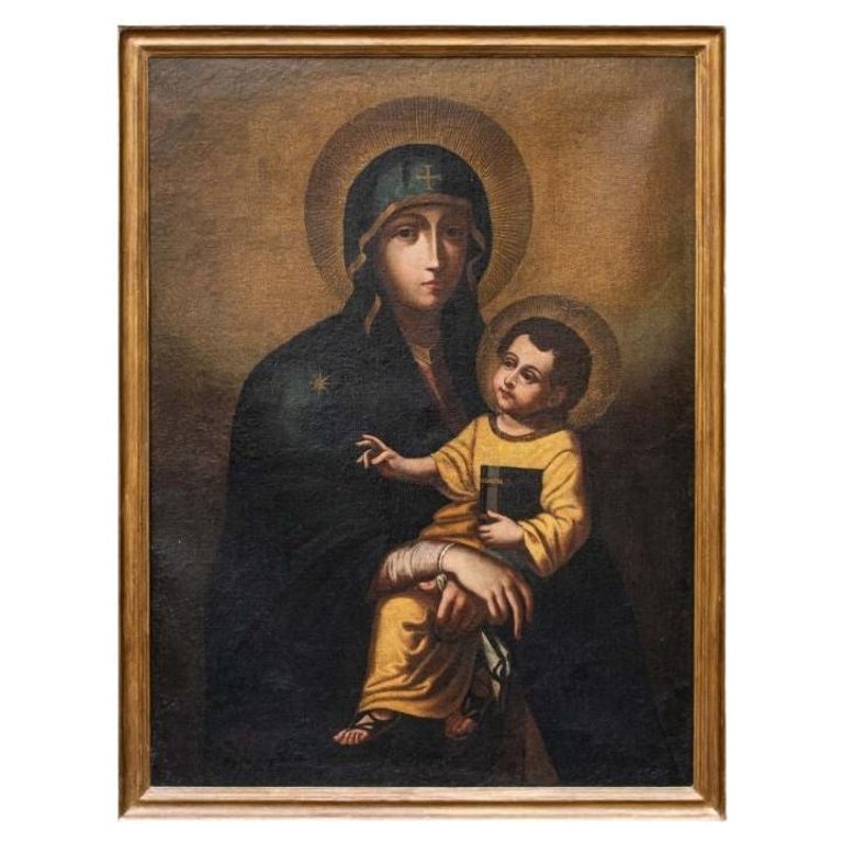 Late 16th - Early 17th Century Madonna with Child Painting Oil on ...
