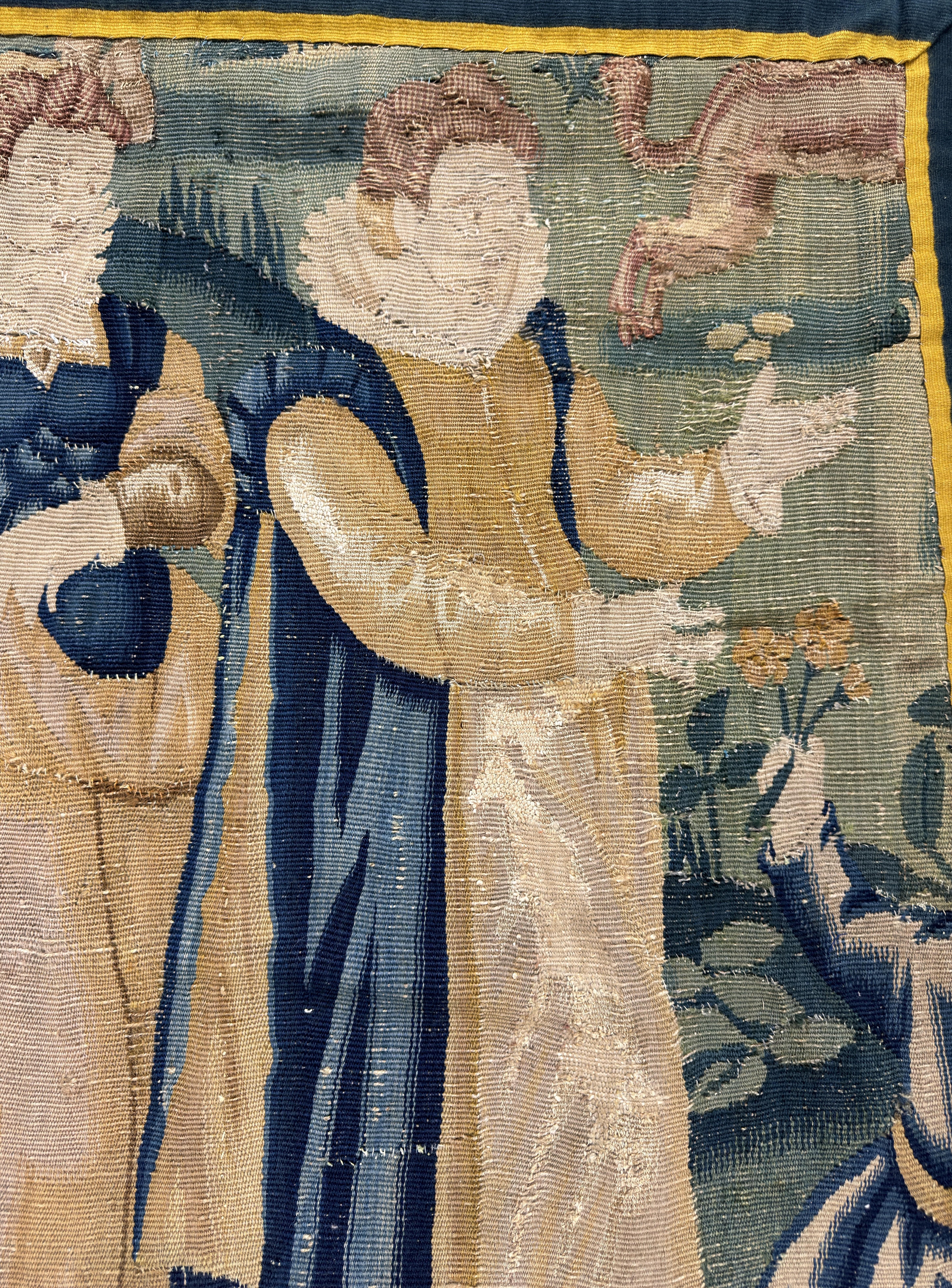 Baroque Late 16th / Early 17th Century Tapestry Fragment Wall Hanging