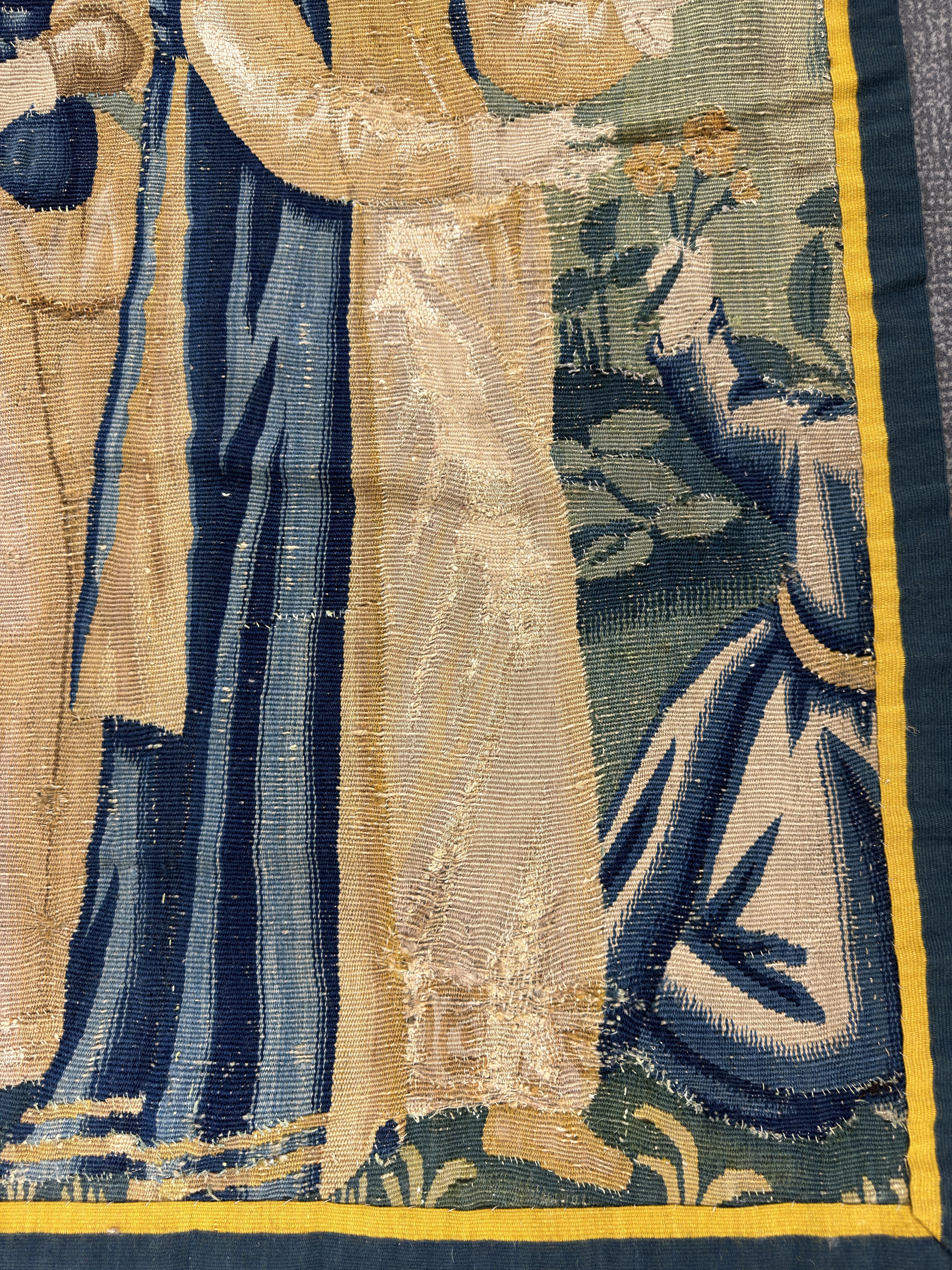 French Late 16th / Early 17th Century Tapestry Fragment Wall Hanging