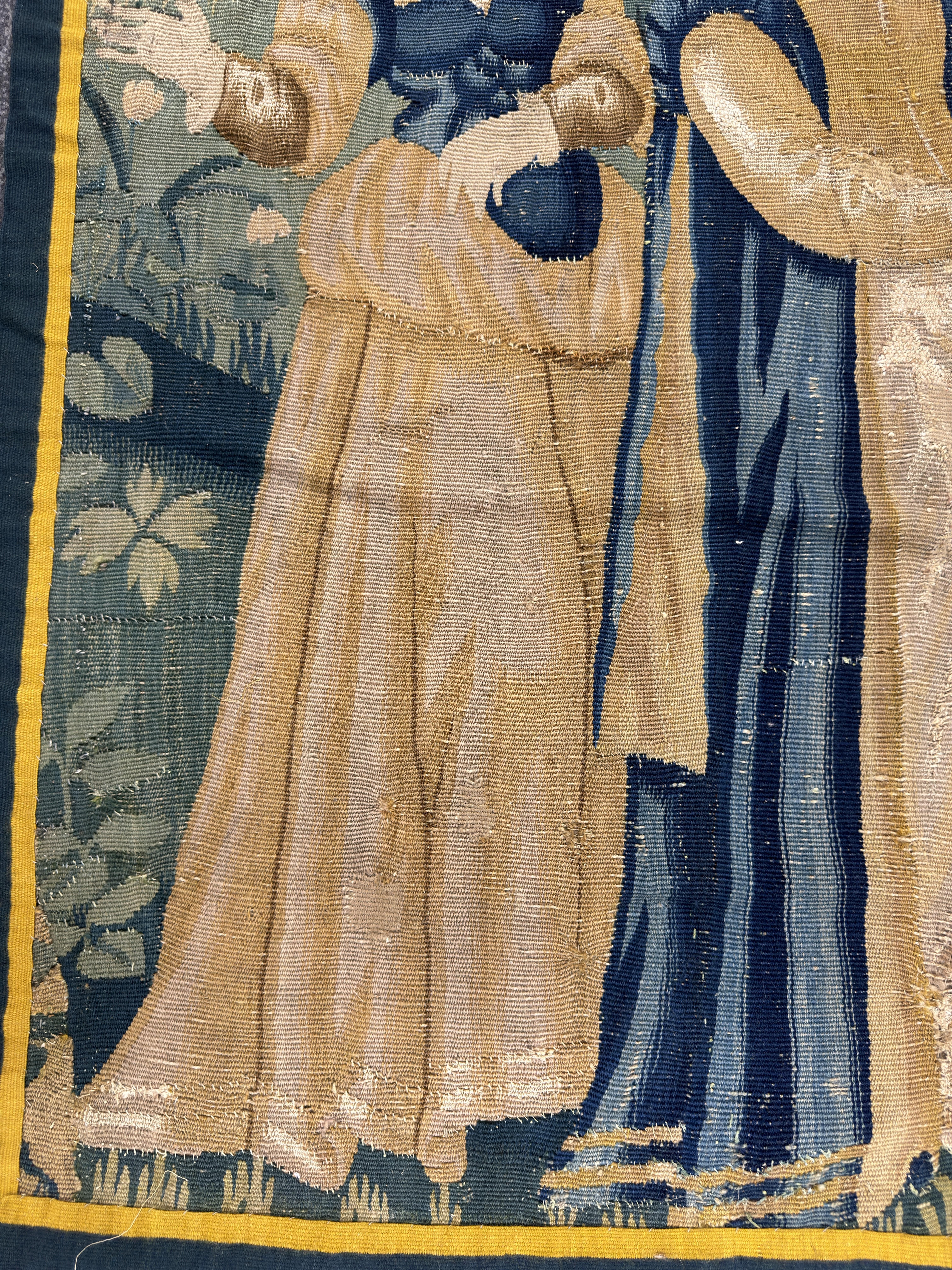 Hand-Woven Late 16th / Early 17th Century Tapestry Fragment Wall Hanging