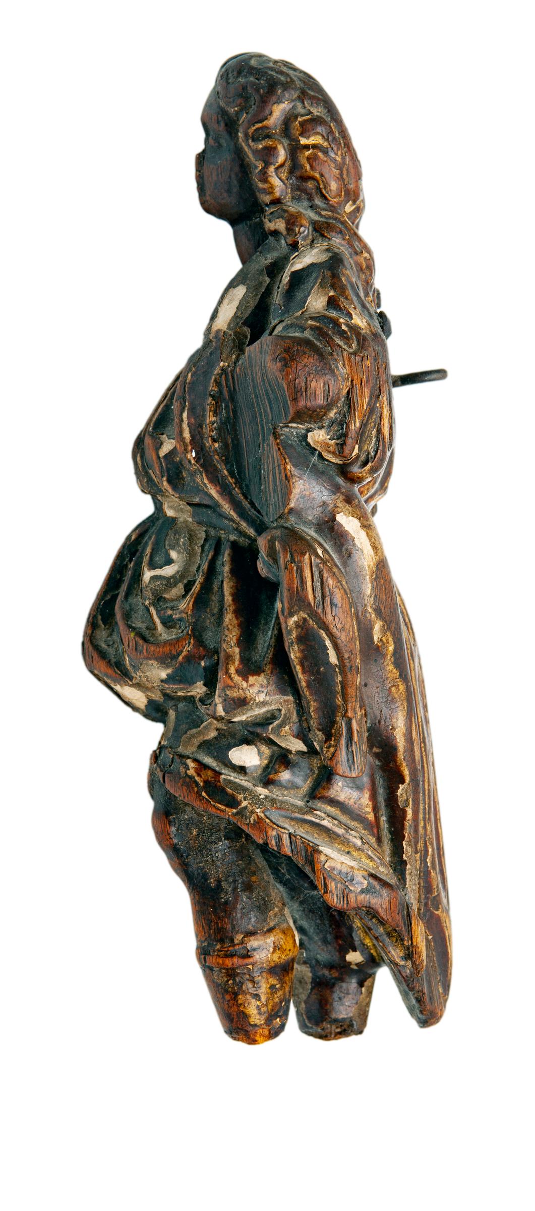 Late 16thC French Wood Carving of a Female  For Sale 1