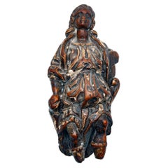 Late 16thC French Wood Carving of a Female 