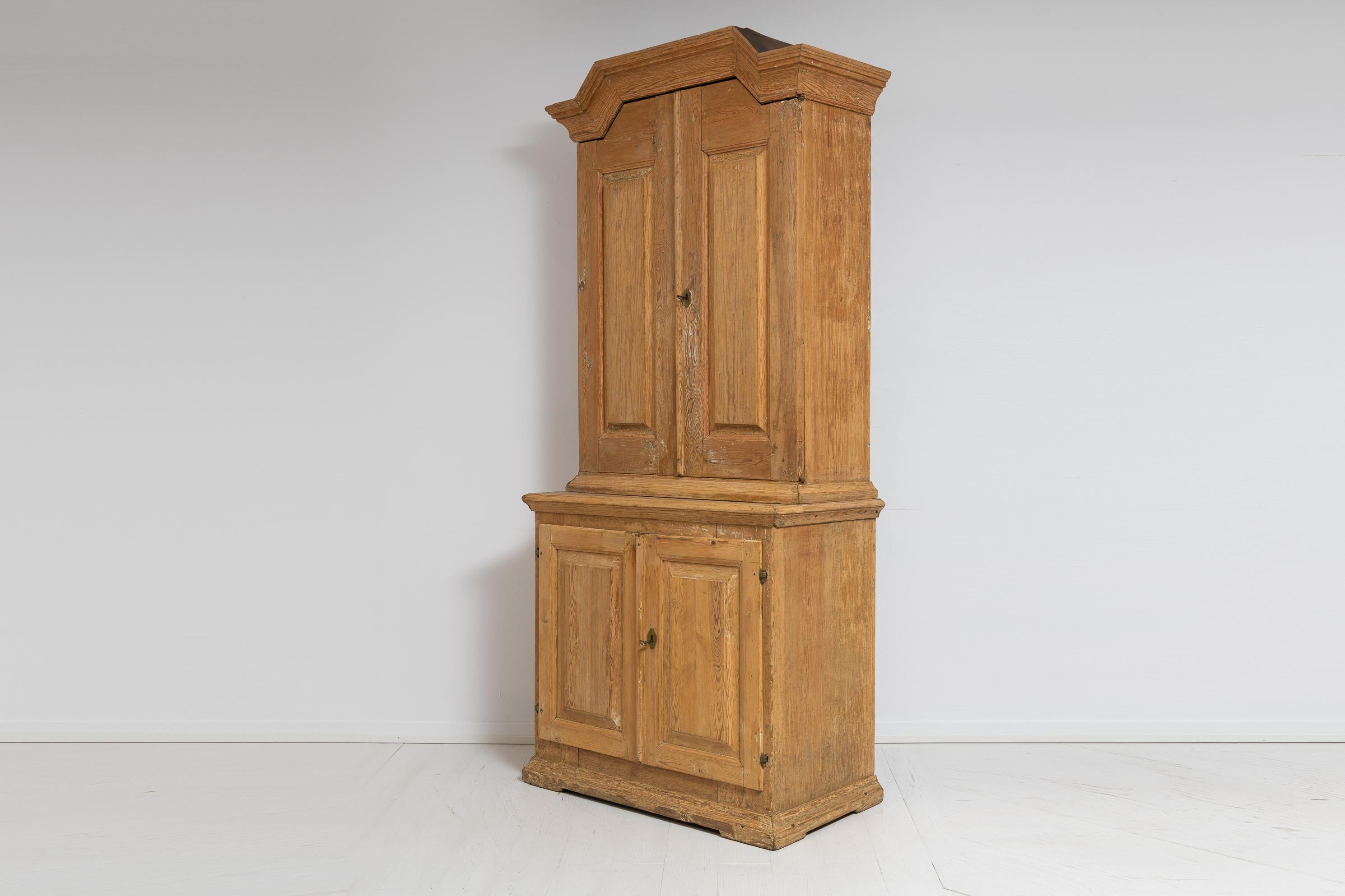 Hand-Crafted Late 1700s Swedish Baroque Style Country House Cabinet