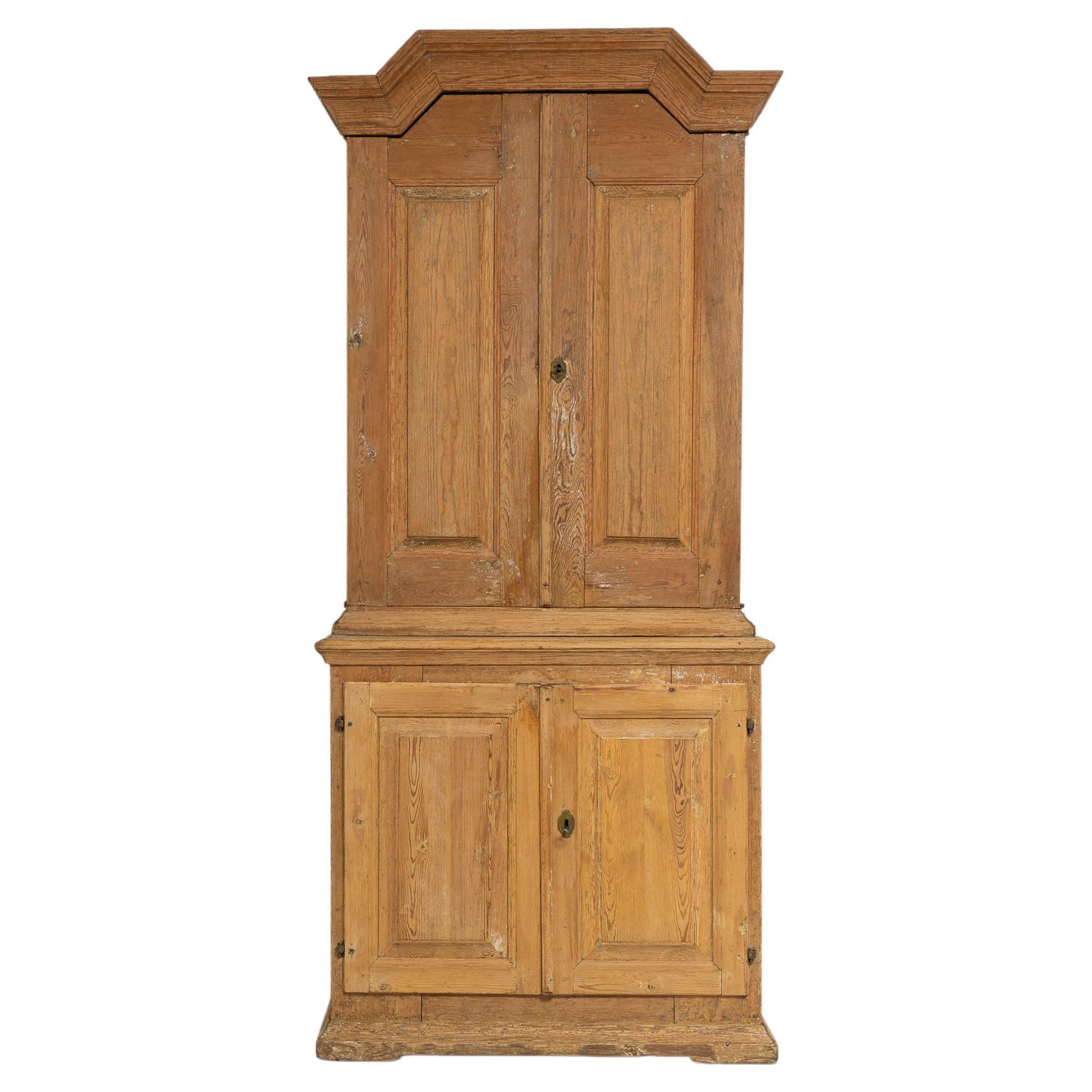 Late 1700s Swedish Baroque Style Country House Cabinet