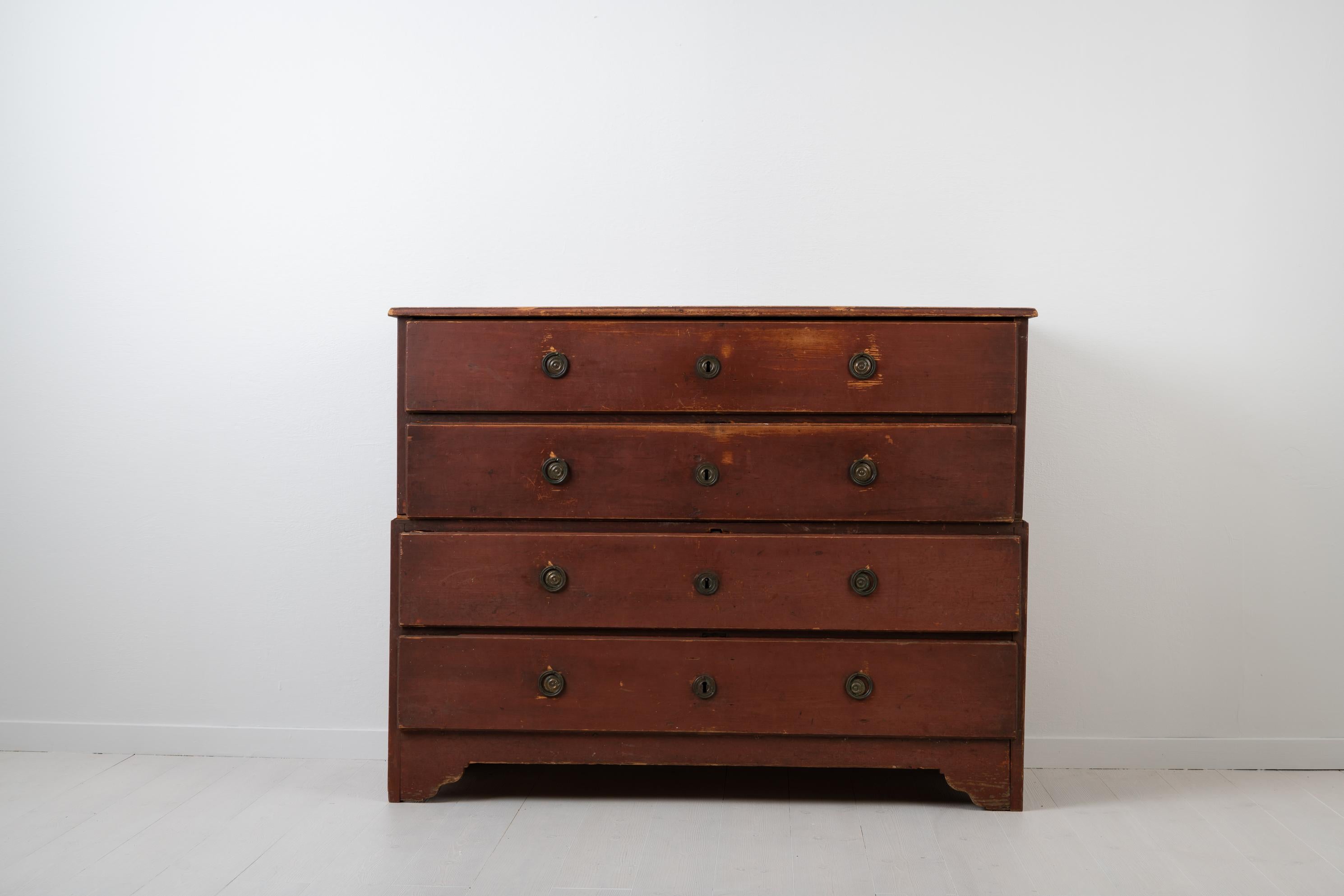 Hand-Crafted Late 1700s Swedish Neoclassical Chest of Drawers For Sale