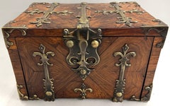 Late 17th c English Oyster Kingwood Coffre Fort or Strong Box