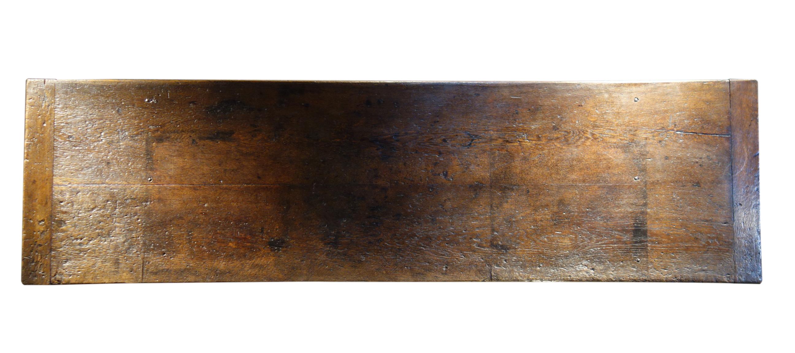 Late 17th C Italian Chestnut Trestle Table also Available in Custom Sizes For Sale 3