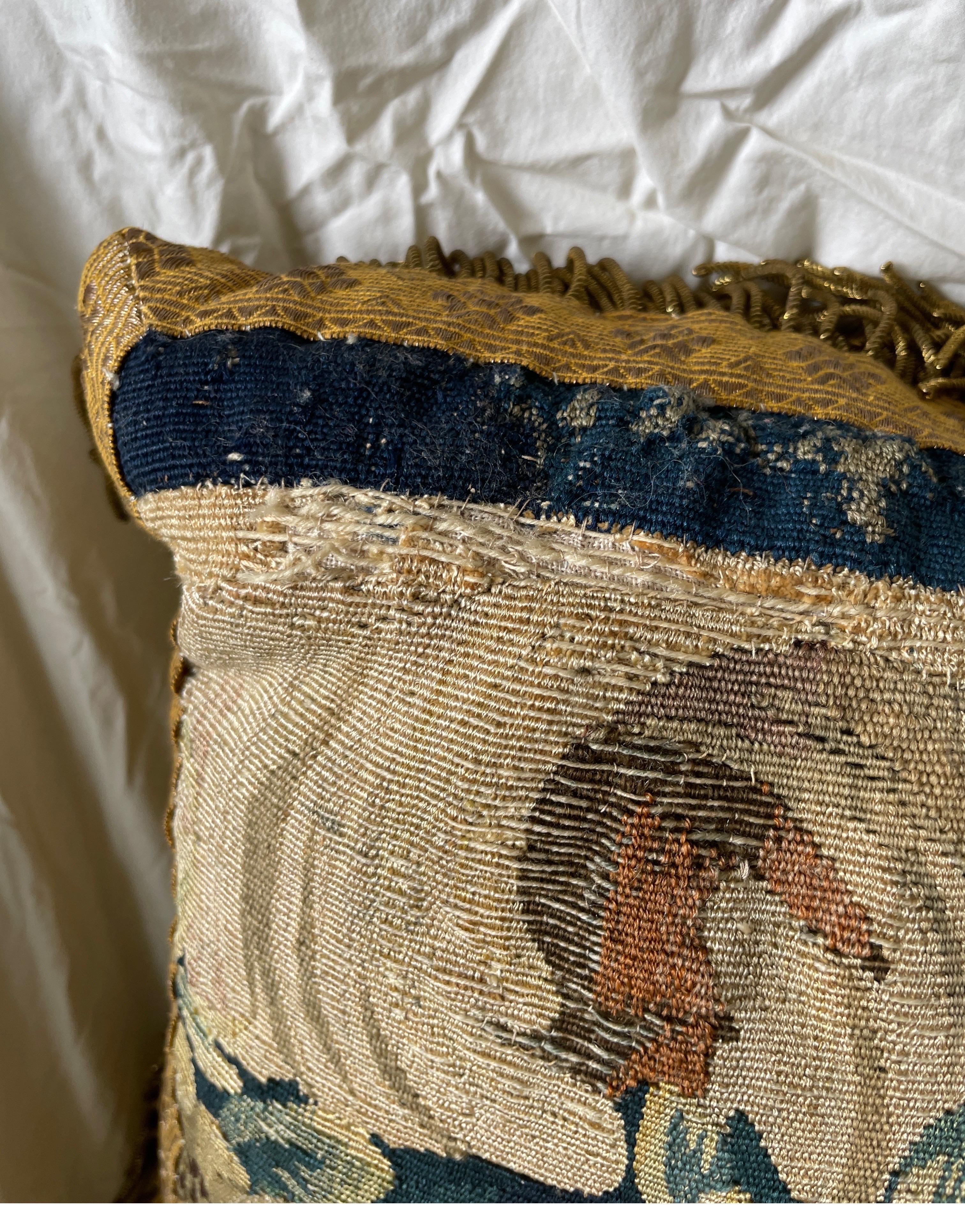 Late 17th C tapestry now as a pillow  For Sale 3