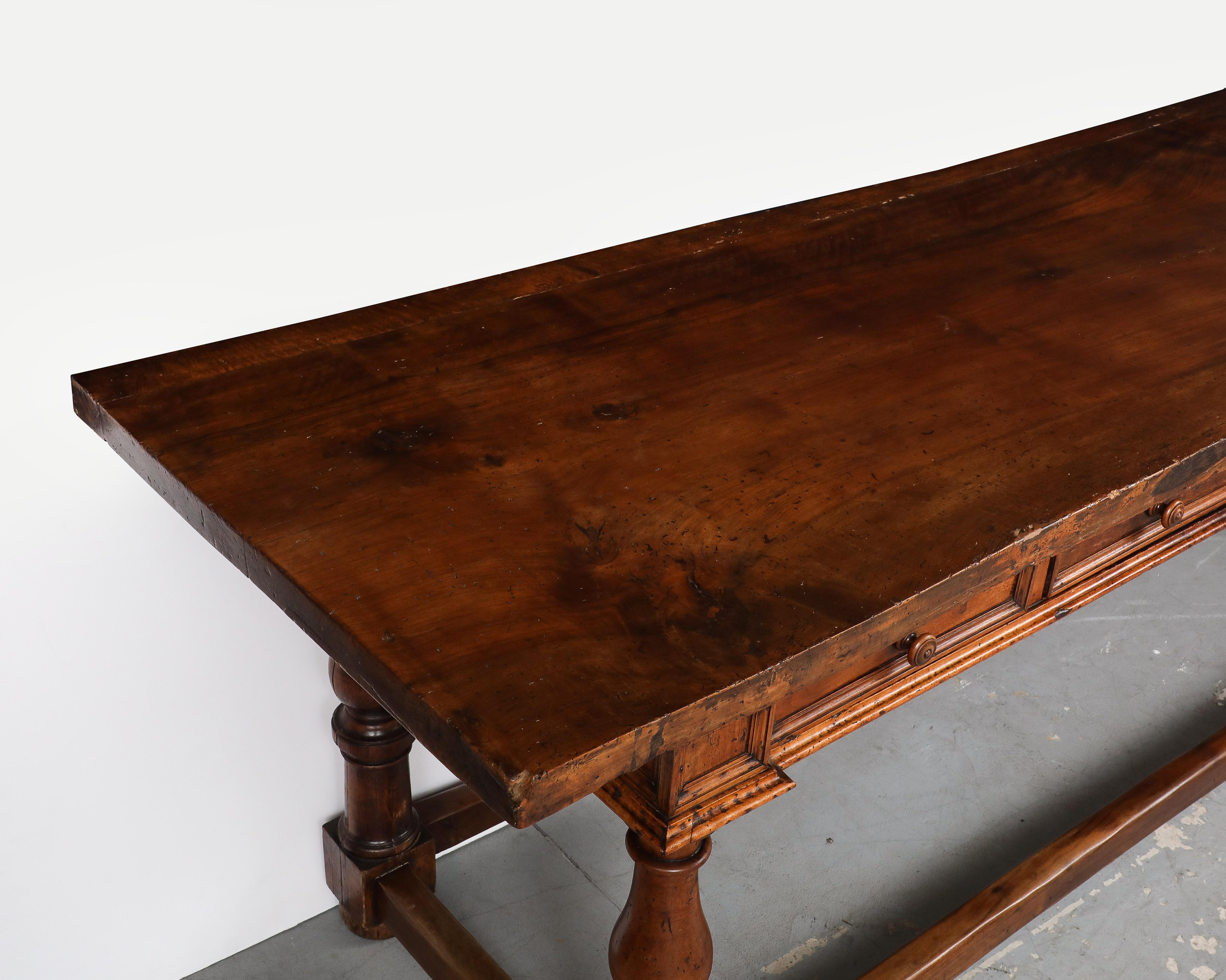 Late 17th C. Tuscan Walnut Console Table, Italy For Sale 4
