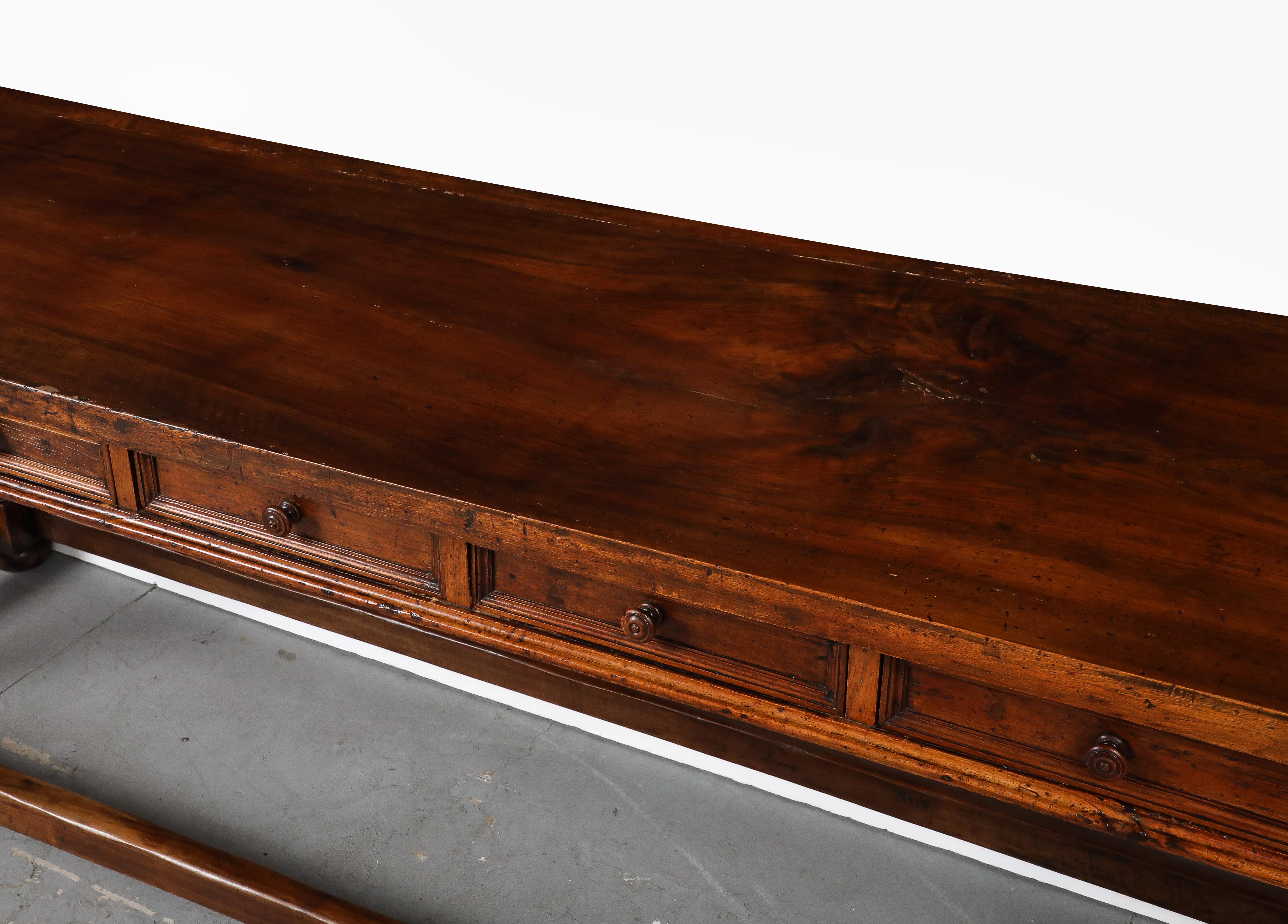 Late 17th C. Tuscan Walnut Console Table, Italy For Sale 6