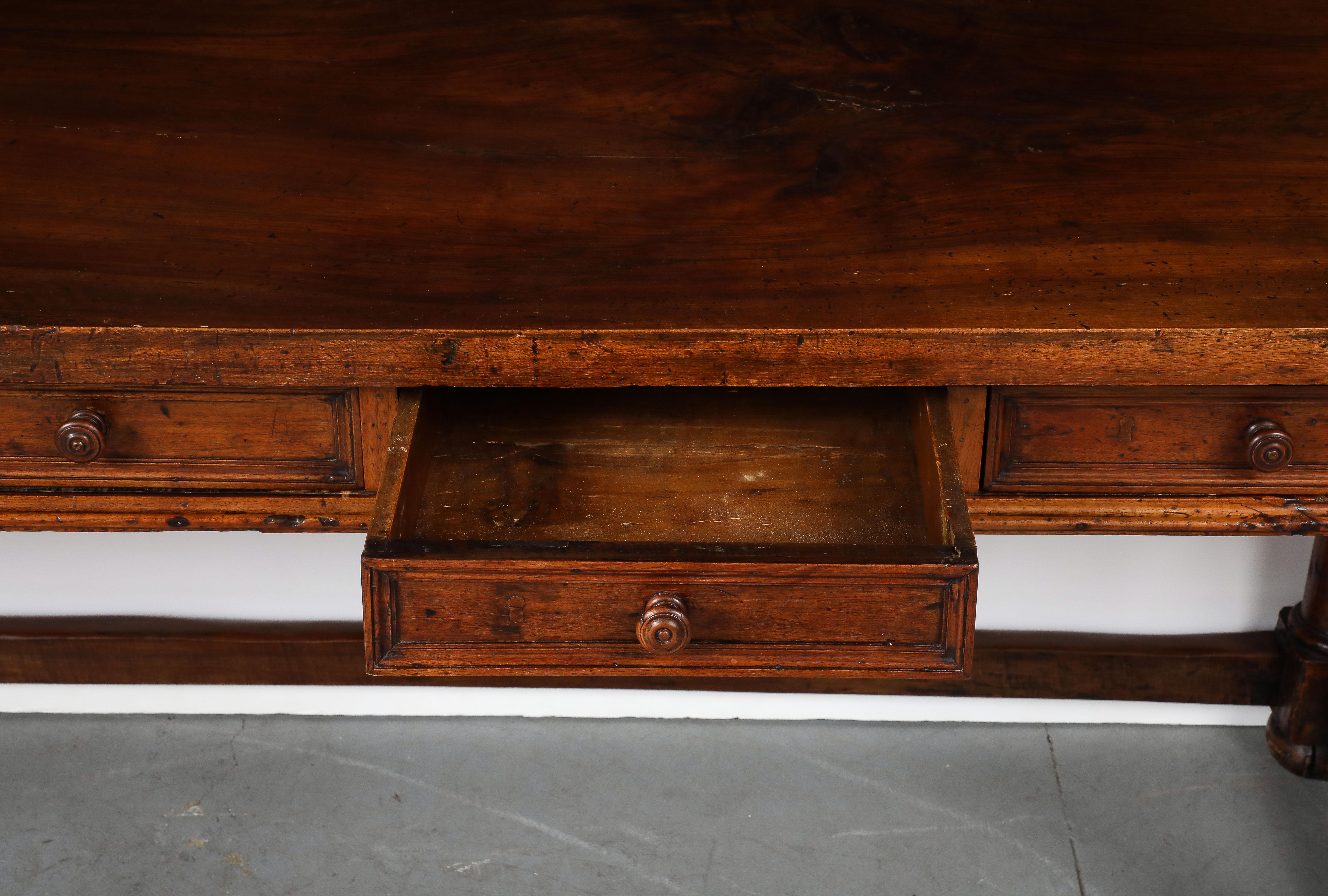 Late 17th C. Tuscan Walnut Console Table, Italy For Sale 7
