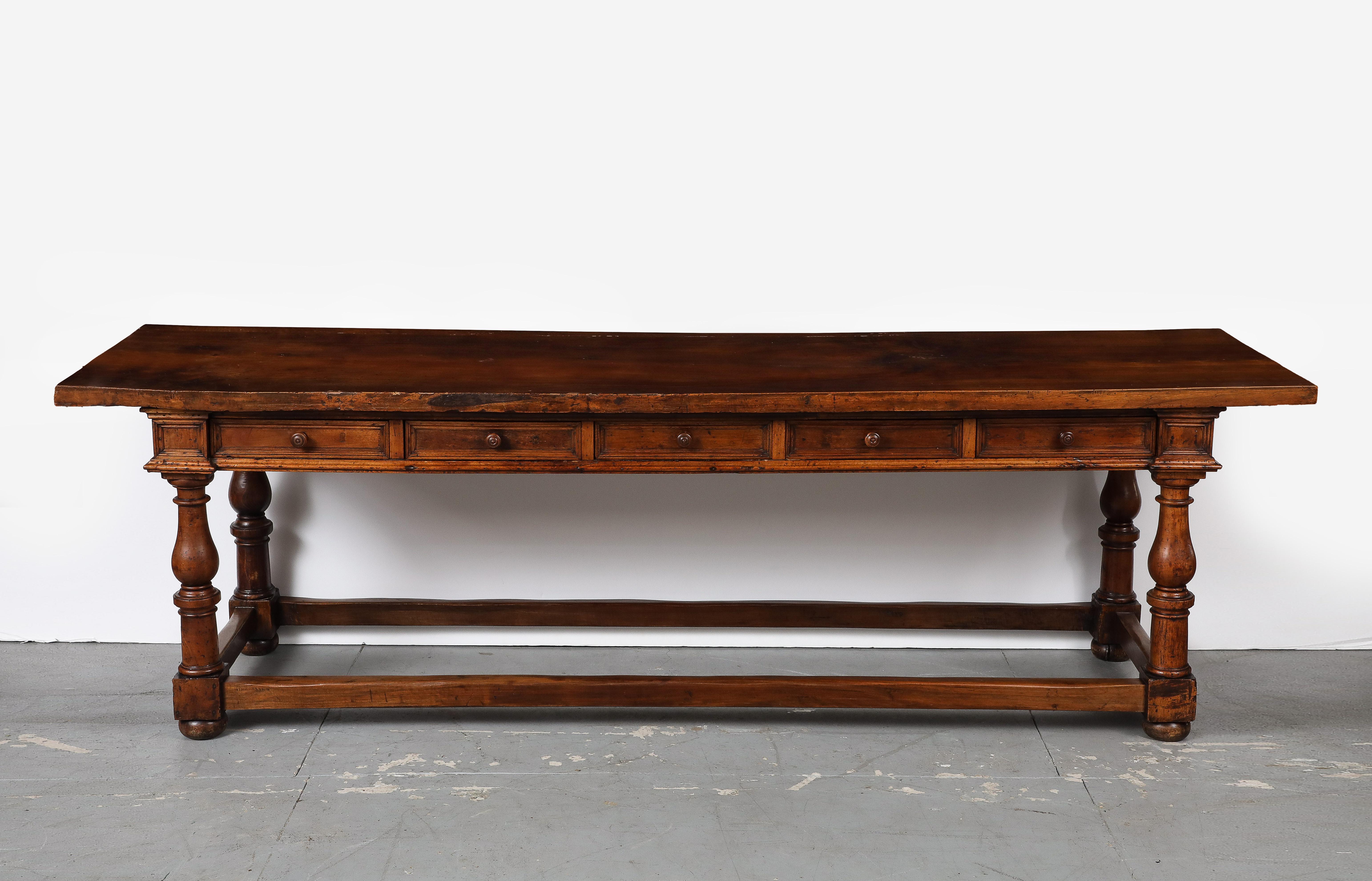Late 17th C. Tuscan Walnut Console Table, Italy For Sale 8