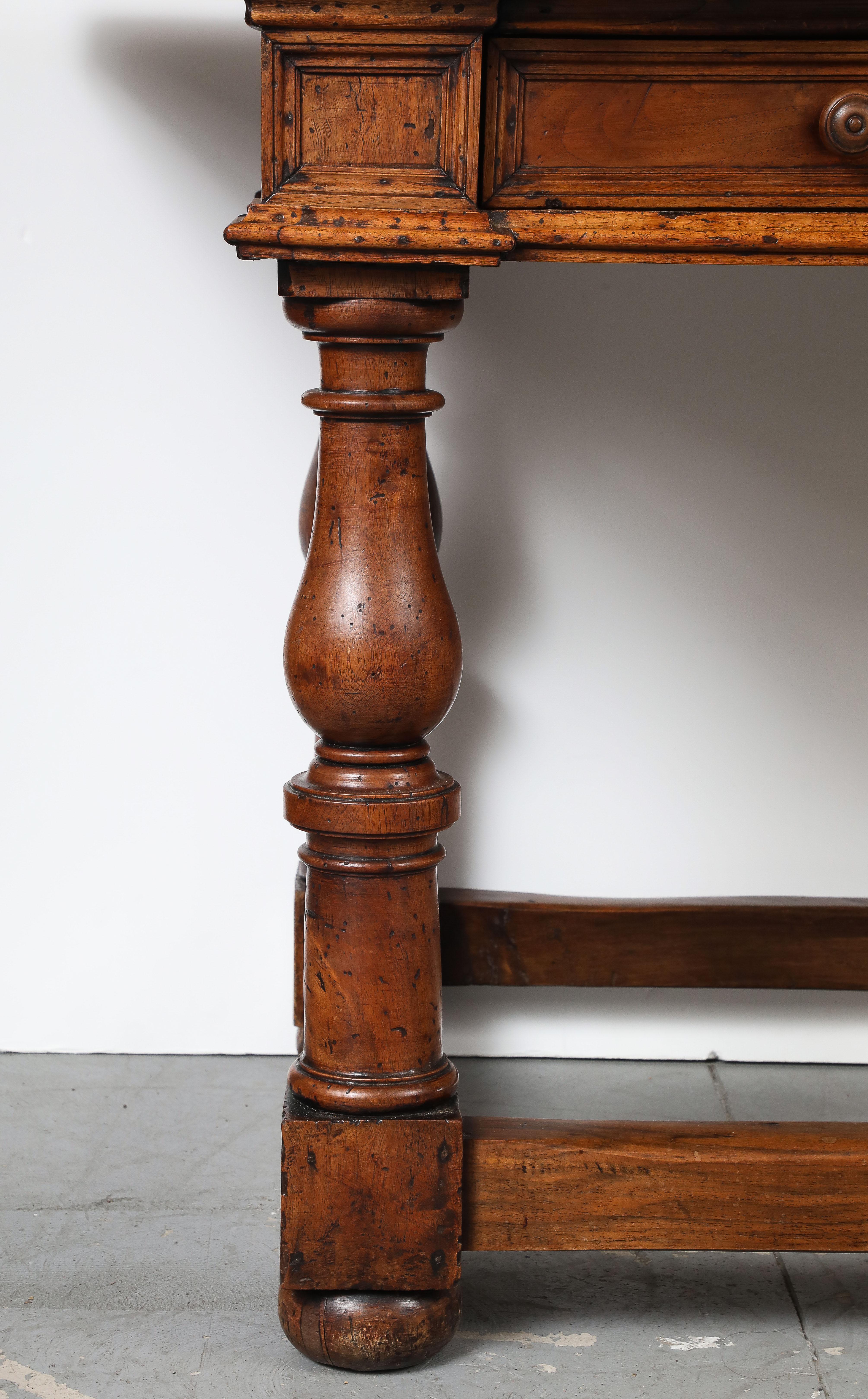 Hand-Crafted Late 17th C. Tuscan Walnut Console Table, Italy For Sale