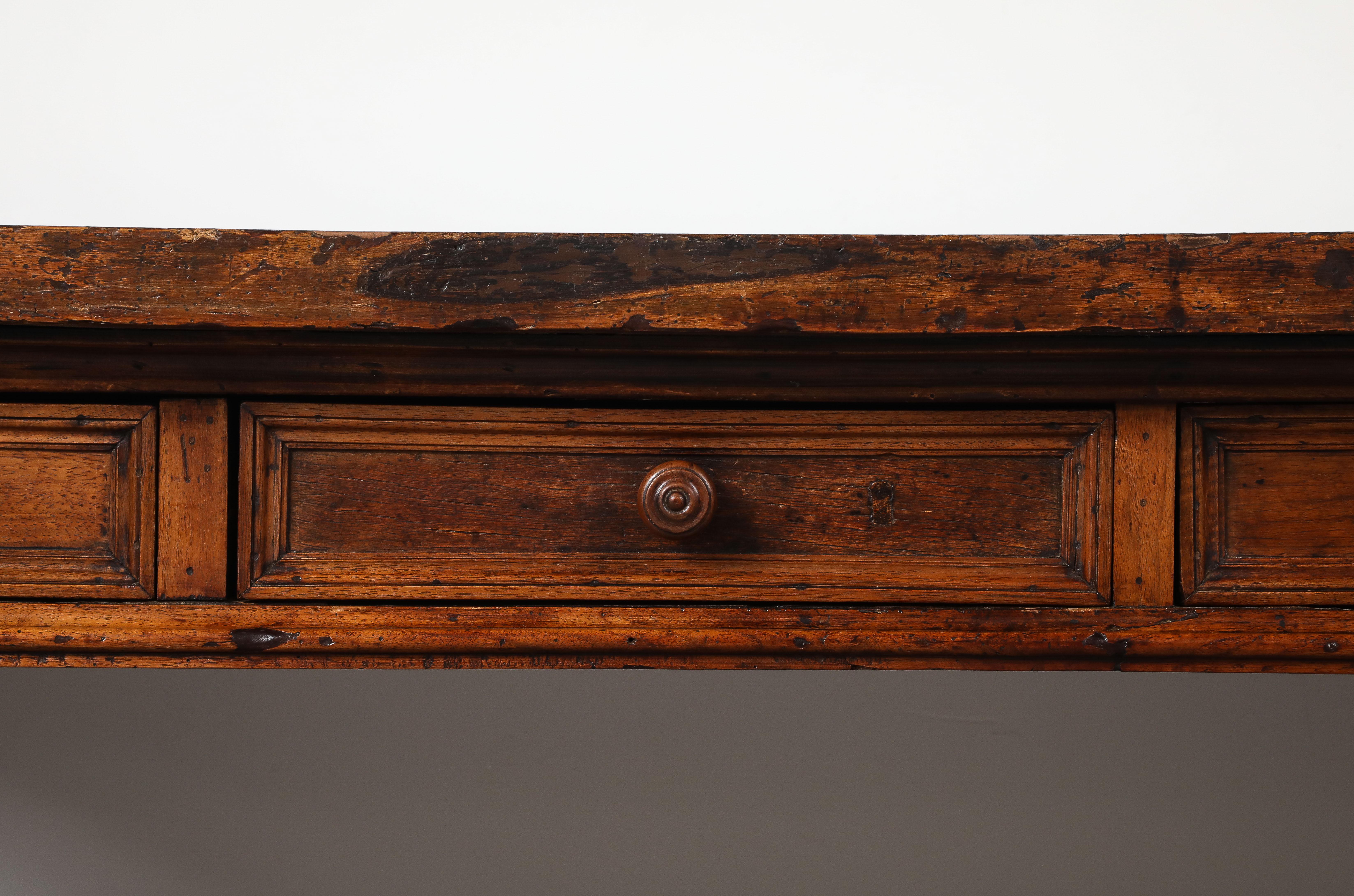18th Century and Earlier Late 17th C. Tuscan Walnut Console Table, Italy For Sale