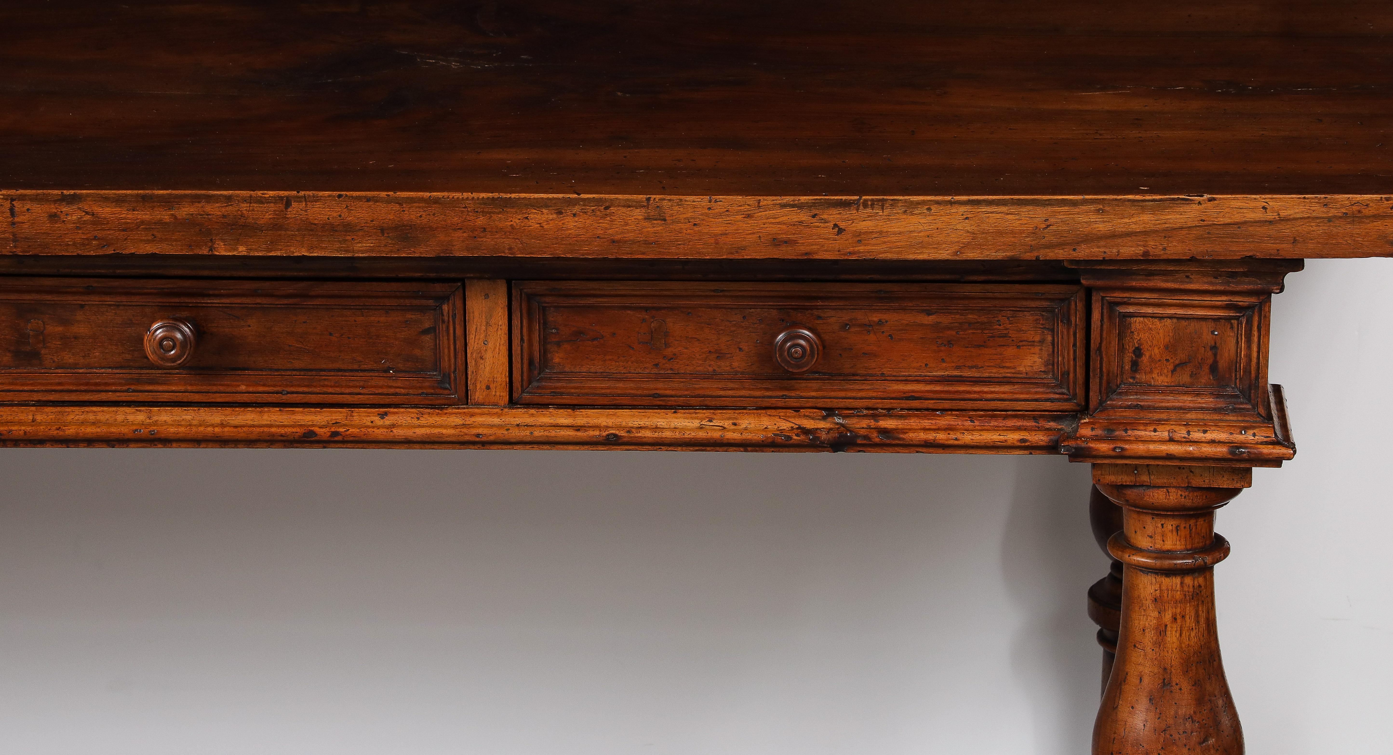 Late 17th C. Tuscan Walnut Console Table, Italy For Sale 2