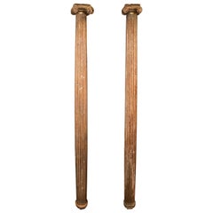 Late 17th Century Baroque Couple of Carved and Gilded Italian Wood Columns