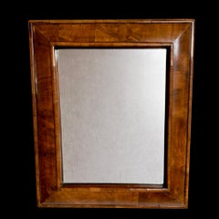 Late 17th Century Baroque Walnut Mirror with Original Mercury Glass