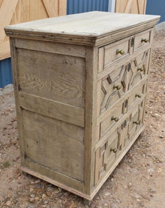 Late 17th Century Bleached Oak English Jacobean Chest of Drawers