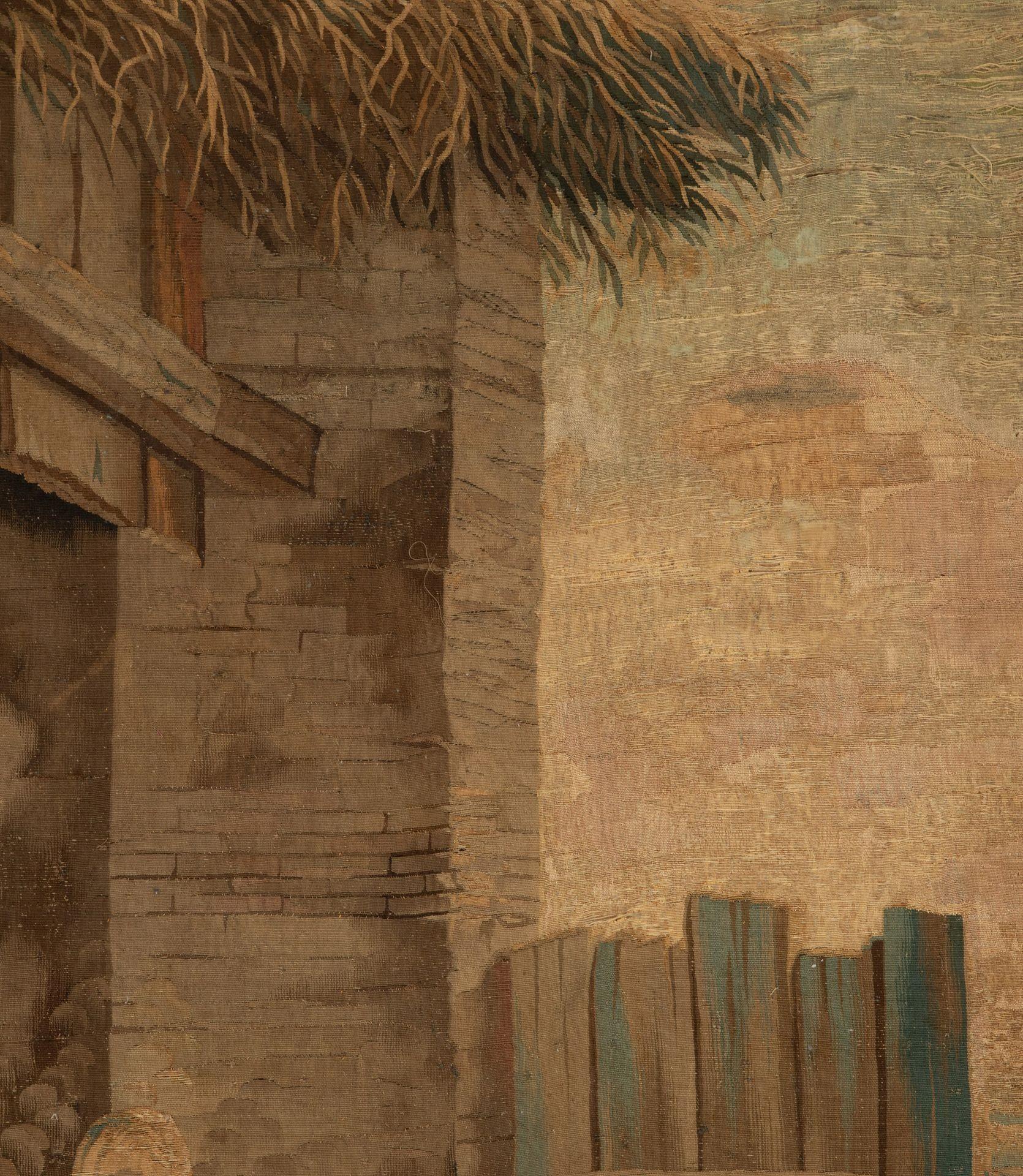 Magnifique tapisserie bruxelloise de la fin du XVIIe siècle d'après le peintre Teniers.
Représentation d'une scène de ménage comprenant une mère et son enfant.
Merveilleux détails et expressions sur les visages des personnages avec l'inclusion