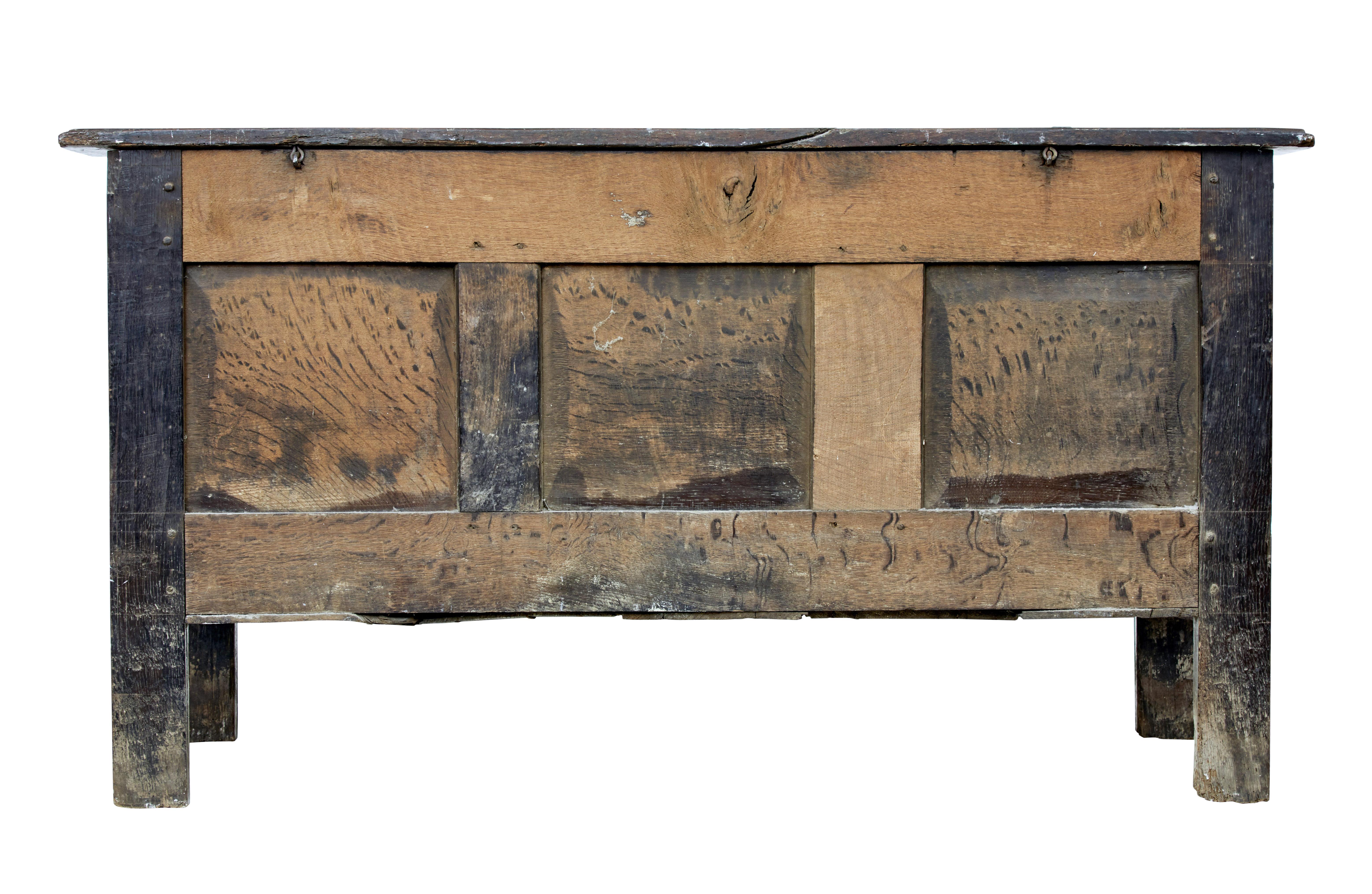 Jacobean Late 17th Century Carved Oak Coffer
