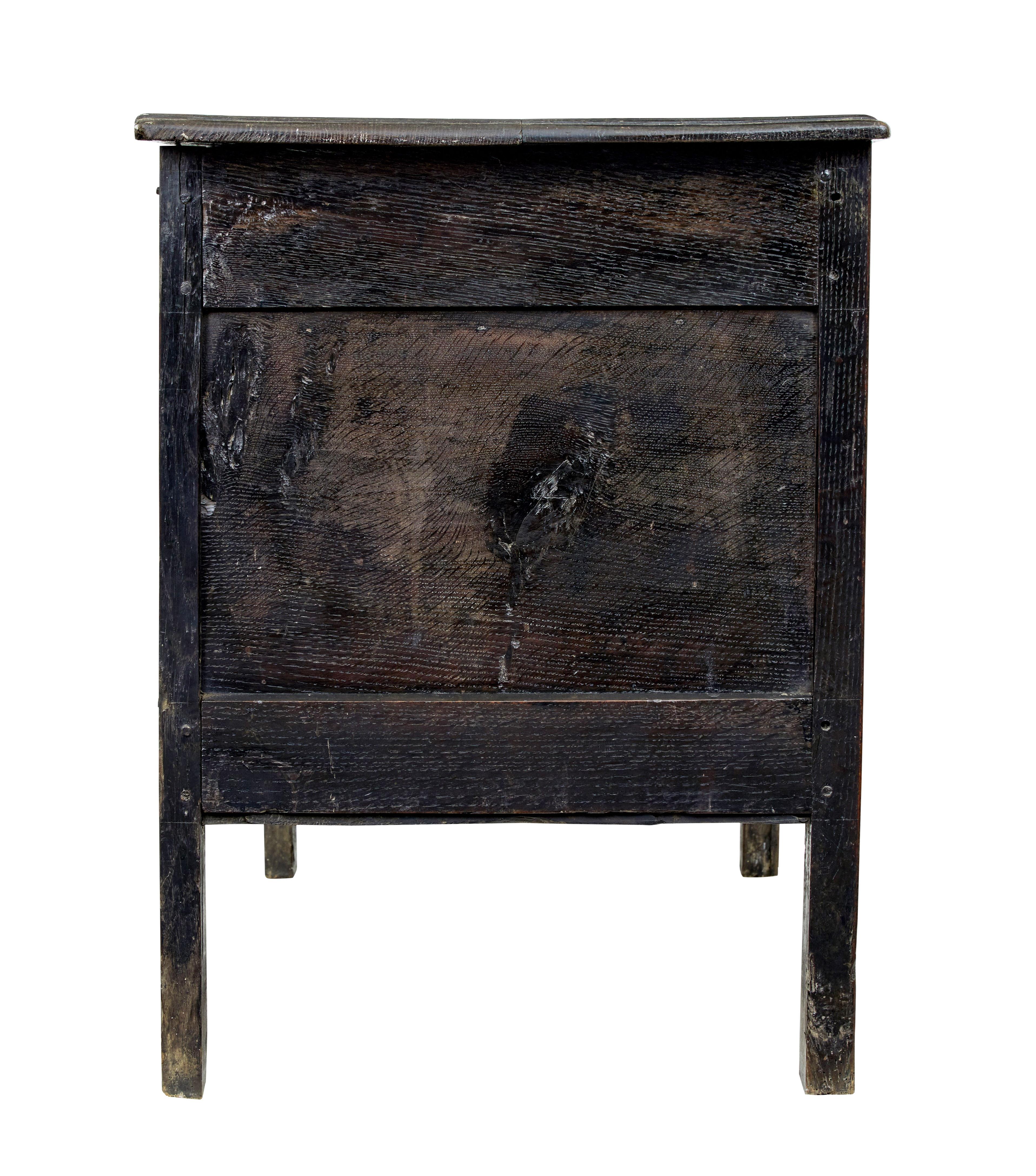 British Late 17th Century Carved Oak Coffer
