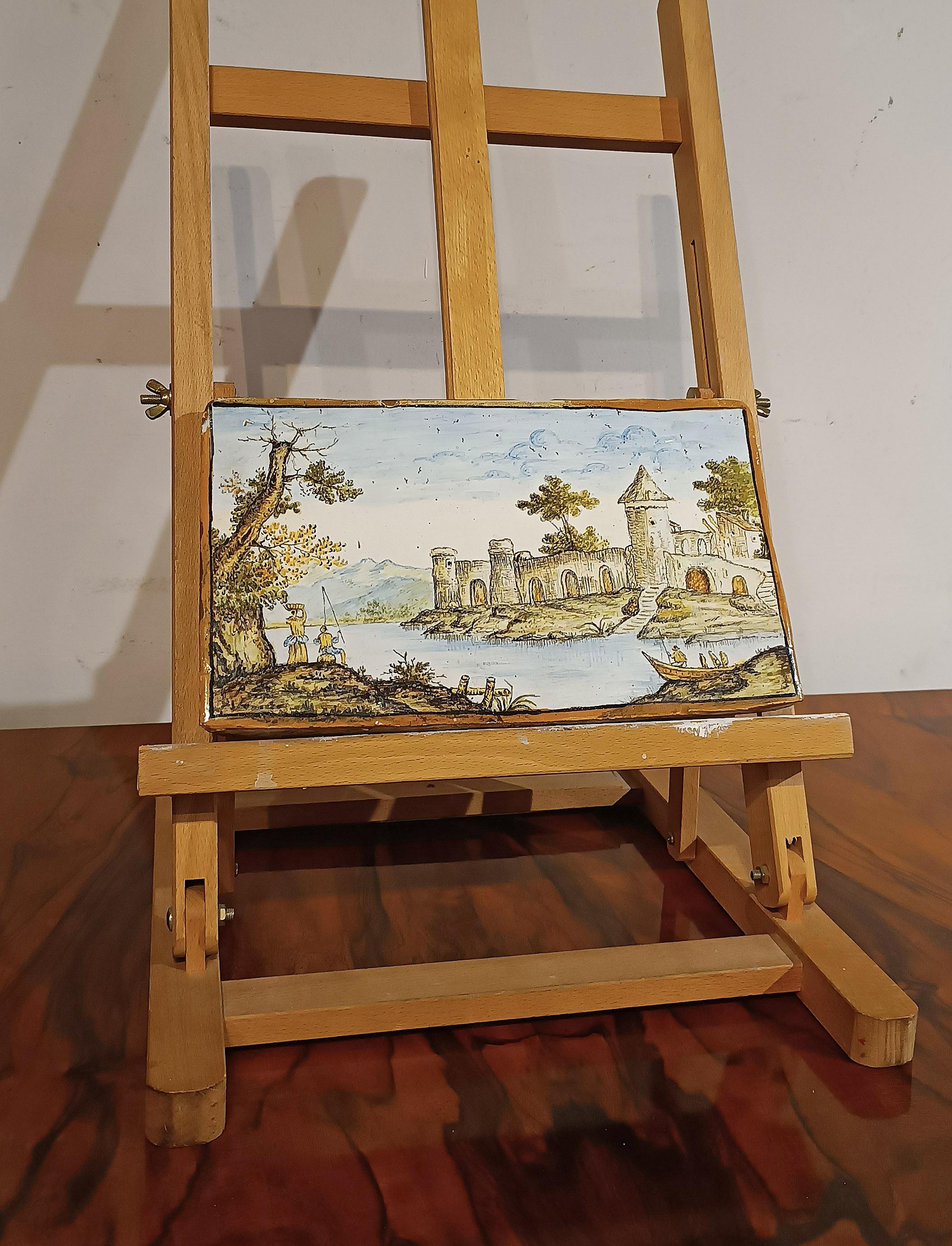 LATE 17th CENTURY CASTELLI MAJOLICA PLAQUE Italian en venta