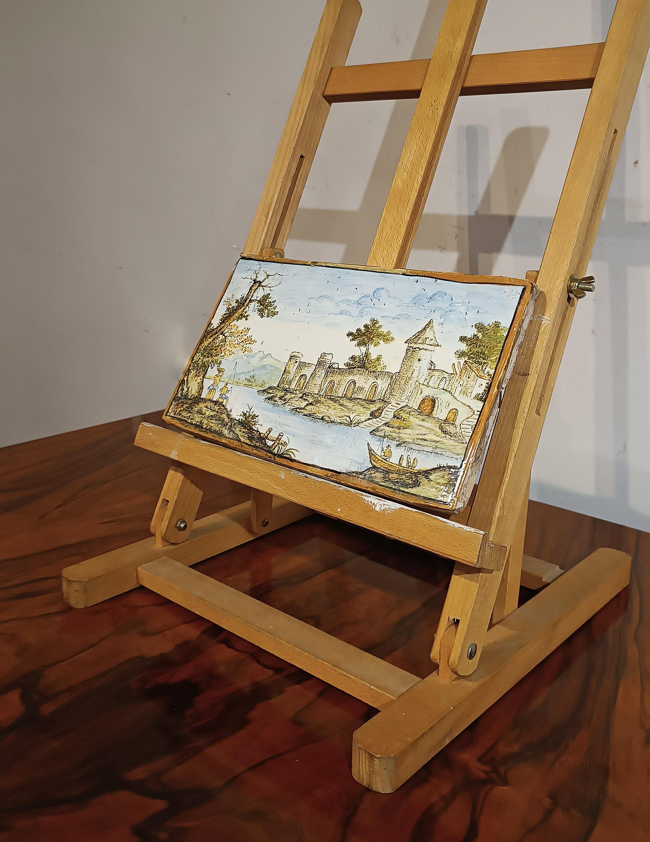 LATE 17th CENTURY CASTELLI MAJOLICA PLAQUE Hecho a mano en venta